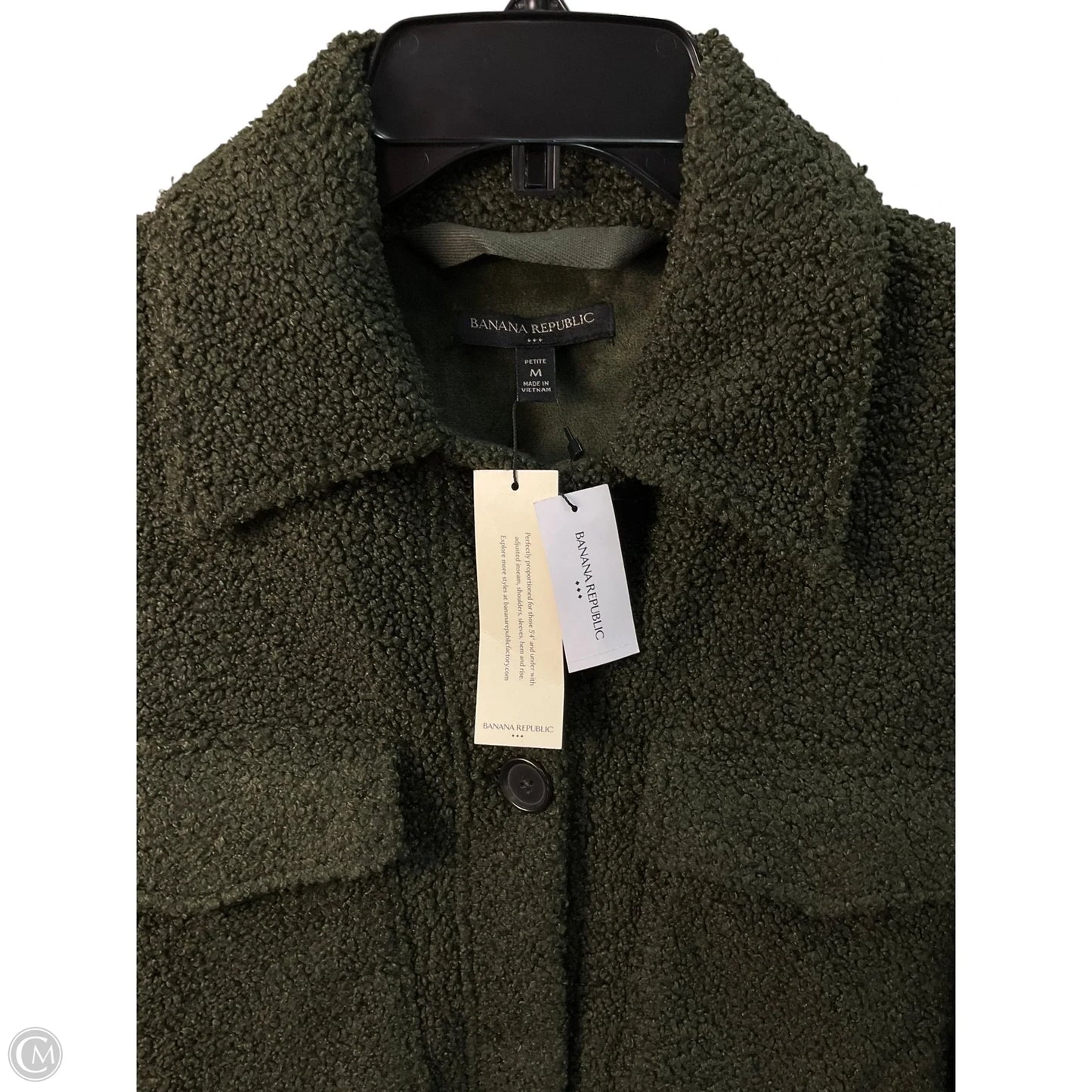 Jacket Faux Fur & Sherpa By Banana Republic In Green, Size: M