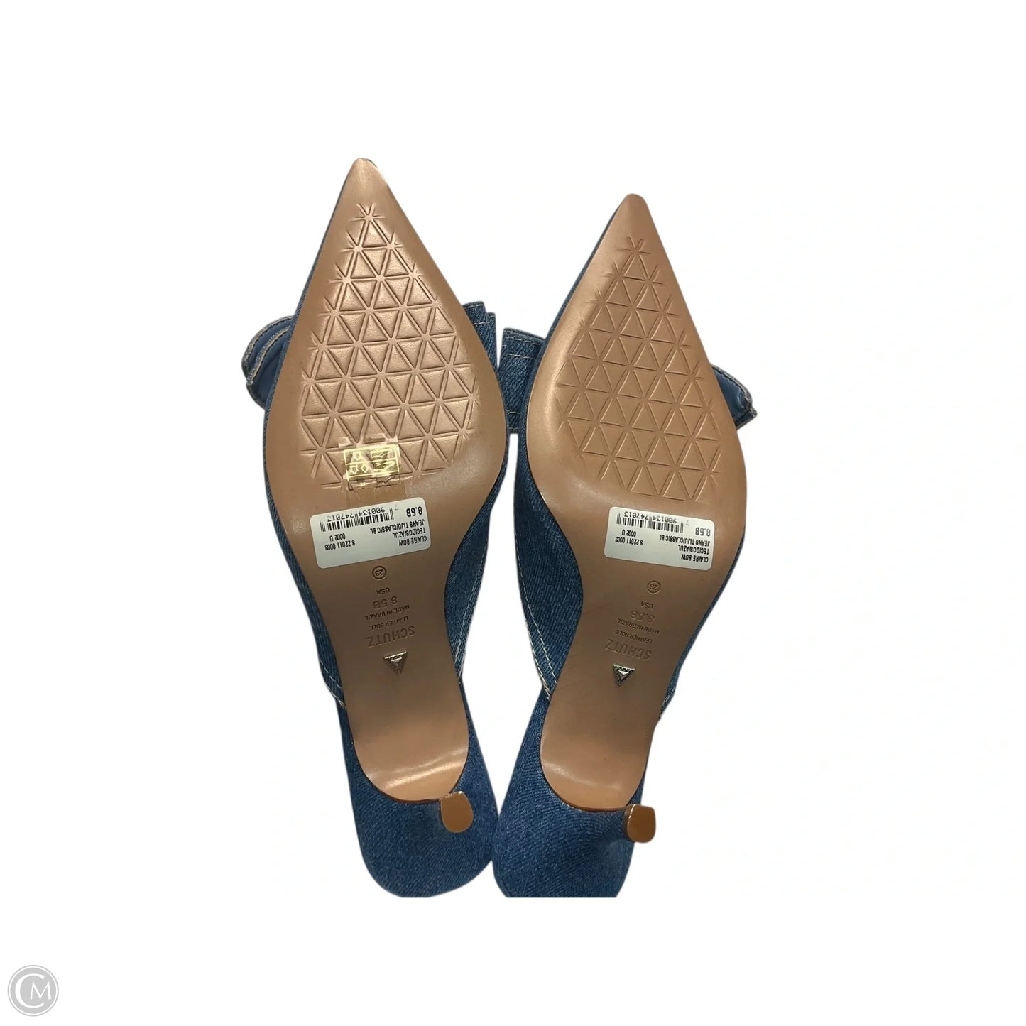 Shoes Heels Stiletto By Schutz In Blue Denim, Size: 8.5