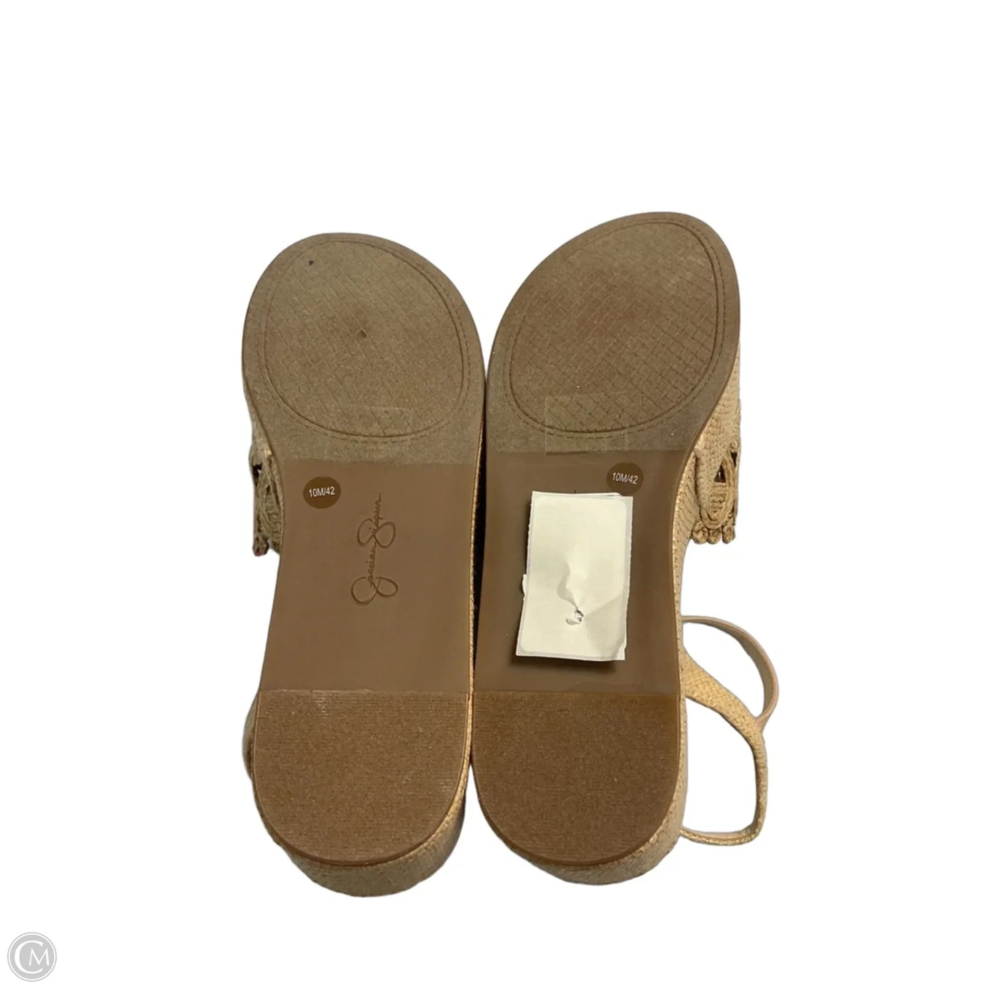 Sandals Heels Platform By Jessica Simpson In Brown & Tan, Size: 10