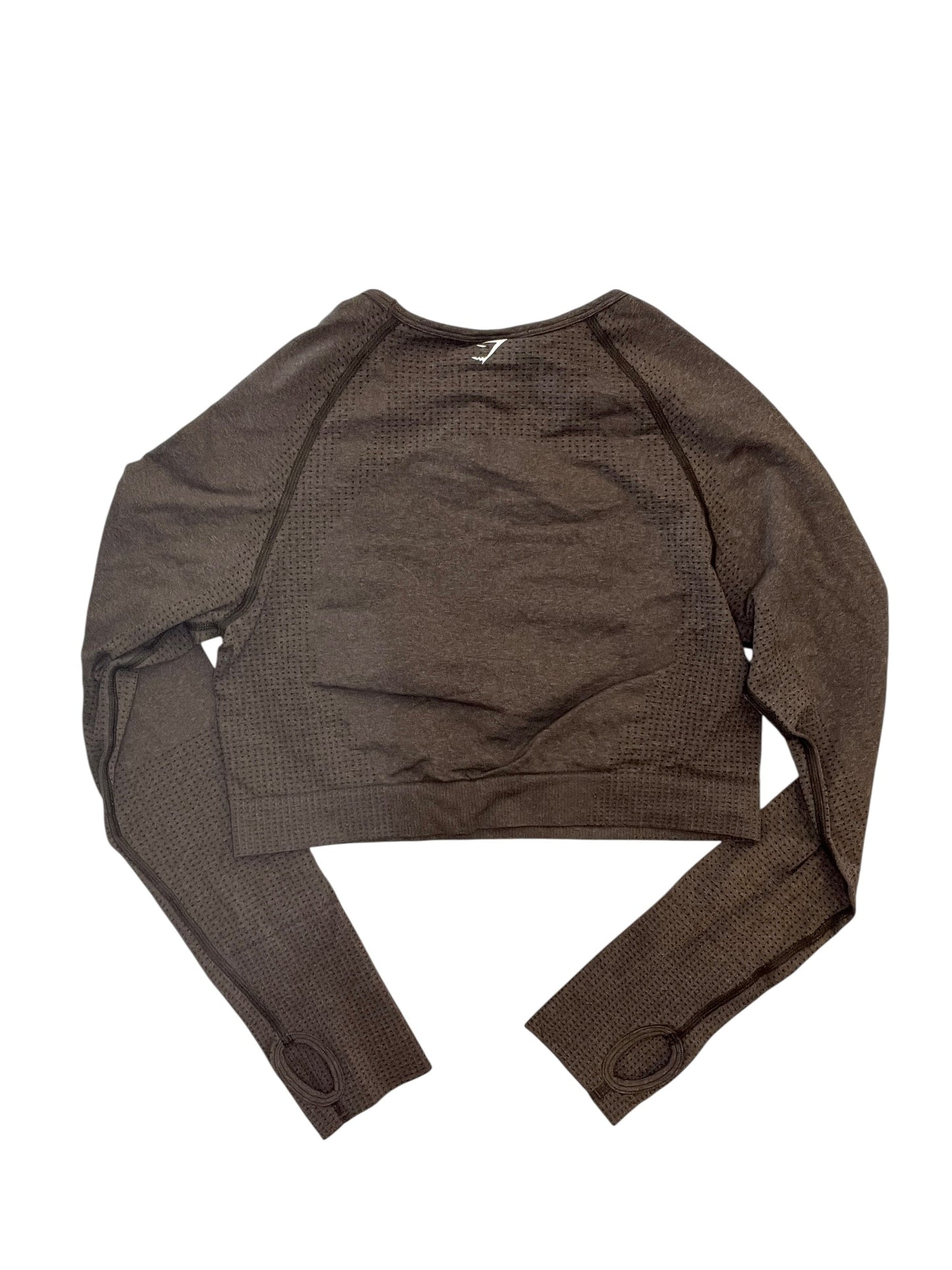 Athletic Top Ls Collar By Gym Shark In Brown, Size:Xl