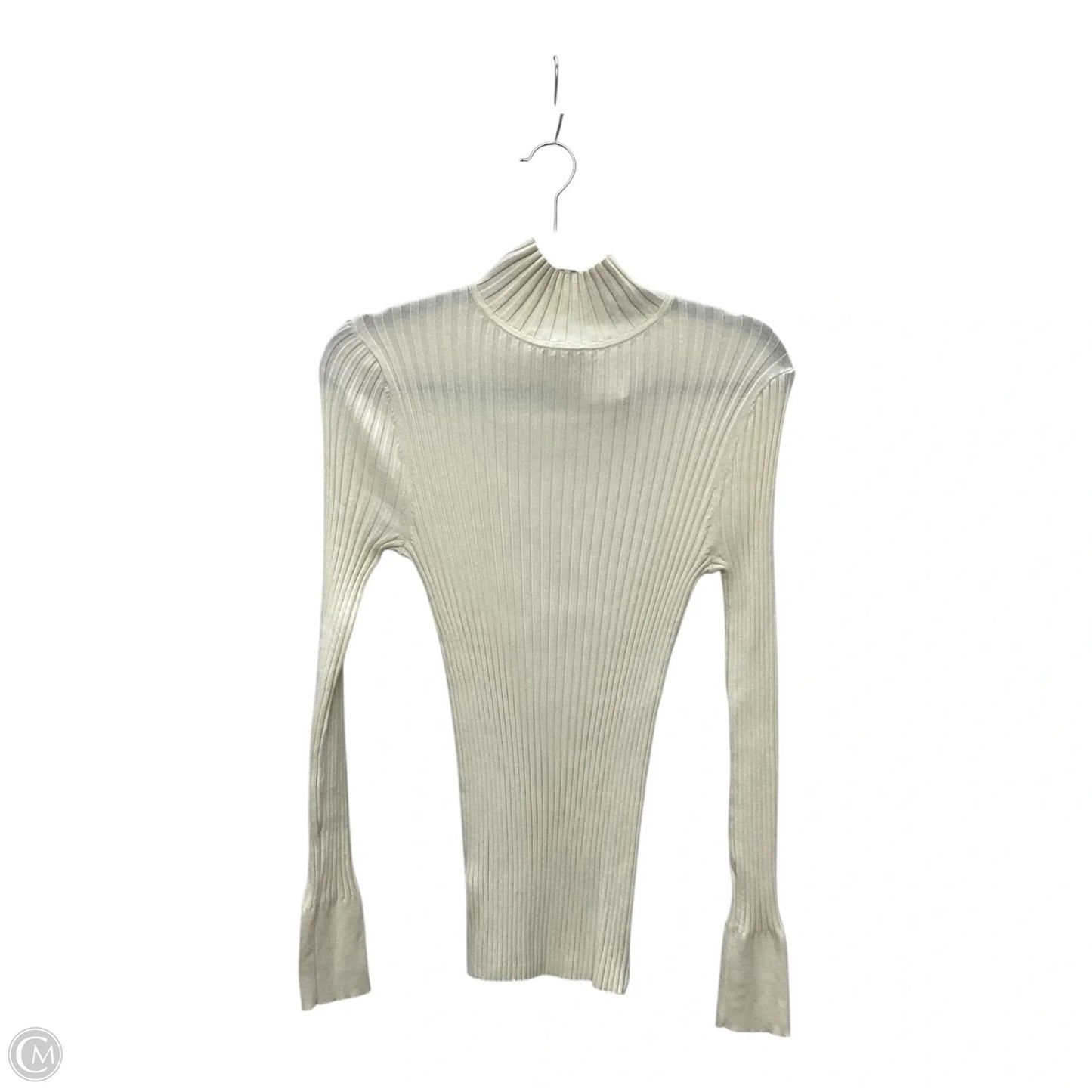Top Long Sleeve Basic By Loft In Cream, Size: M
