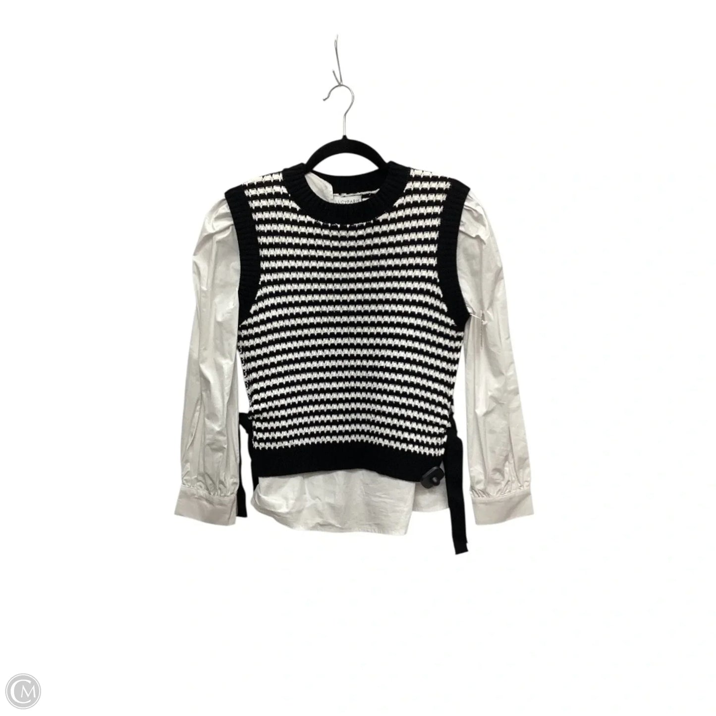Top Long Sleeve By Lucy Paris In Black & White, Size: Xs
