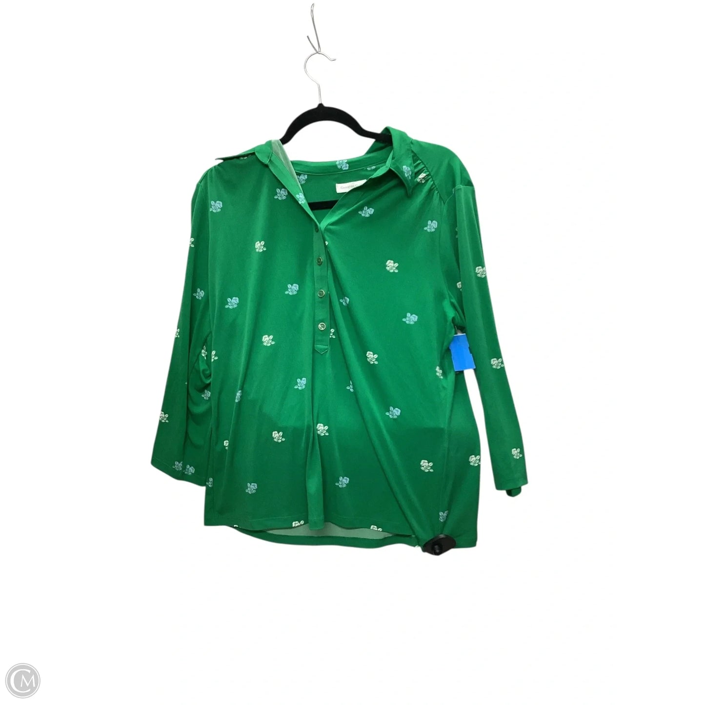Top Long Sleeve By Charter Club In Green, Size: L