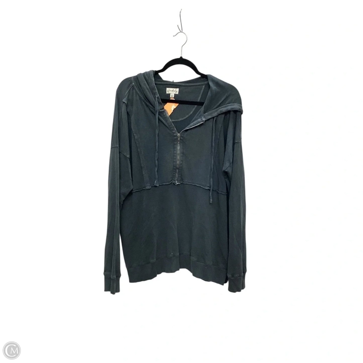Sweatshirt Hoodie By Wonderly In Grey, Size: Xl