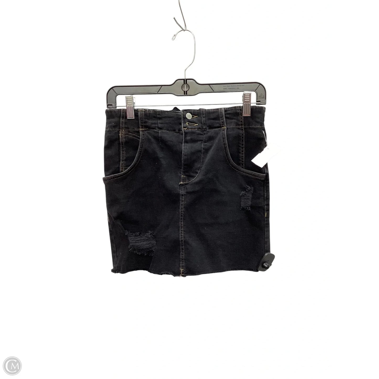 Skirt Mini & Short By Free People In Black Denim, Size: 2
