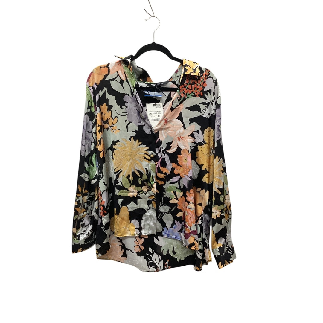 Top Long Sleeve By Zara In Floral Print, Size: Xxl