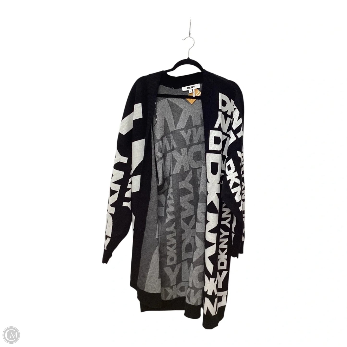 Cardigan By Dkny In Black & White, Size: 1x