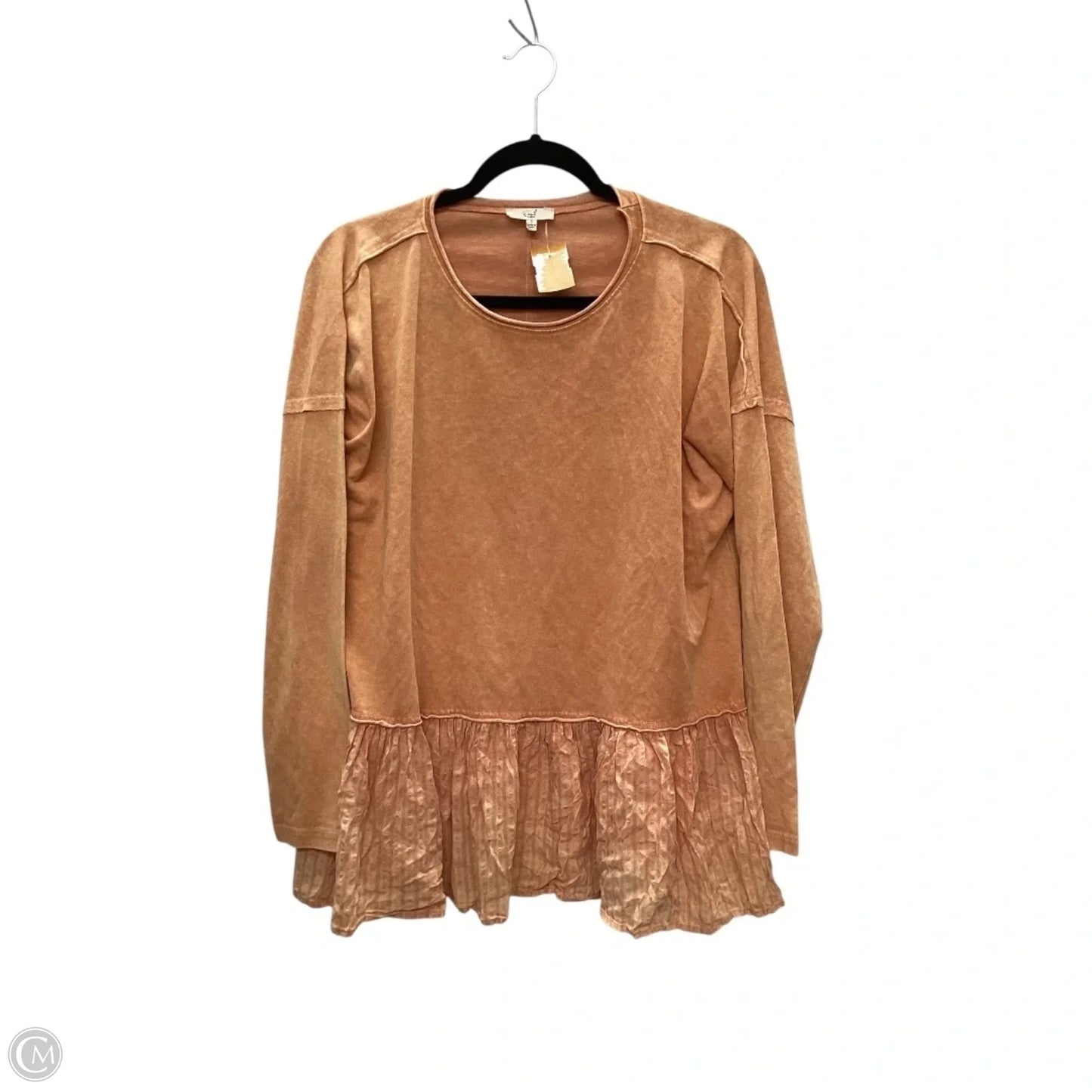 Top Long Sleeve By Easel In Orange, Size: S
