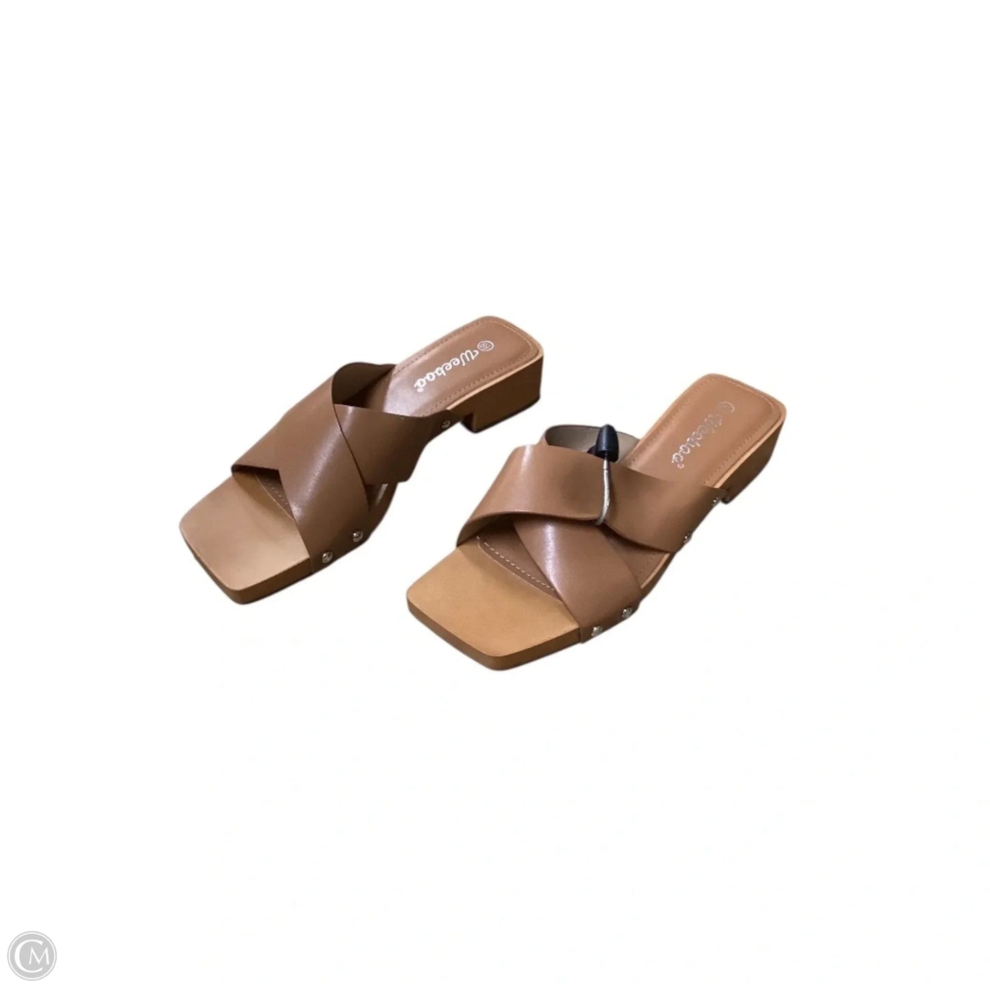 Sandals Heels Block By Clothes Mentor In Brown, Size: 8.5