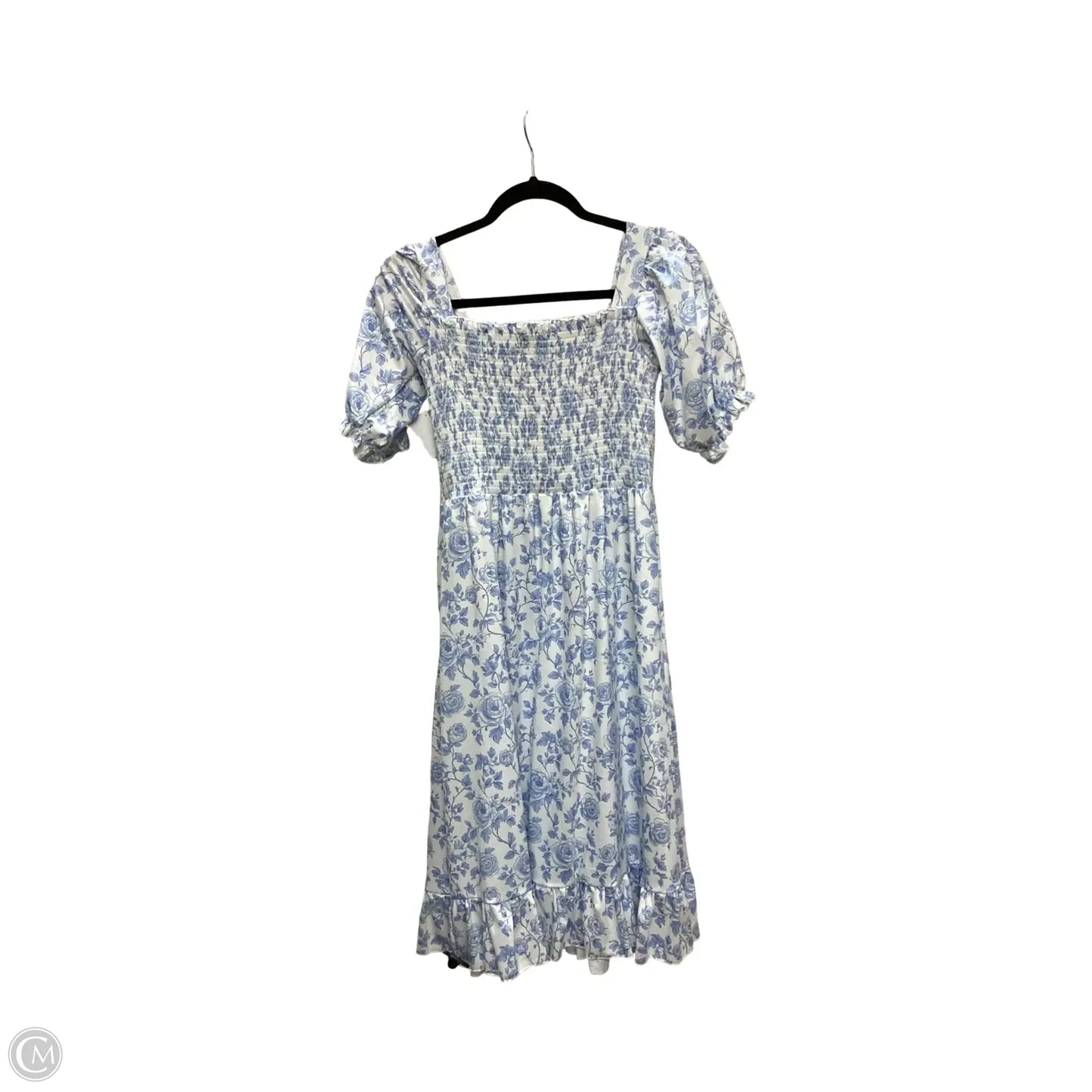 Dress Casual Short By Clothes Mentor In Blue & White, Size: M