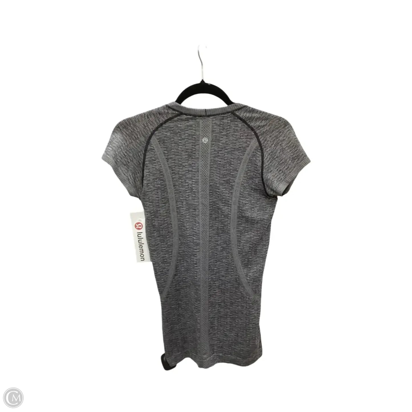 Athletic Top Short Sleeve By Lululemon In Grey, Size: 6