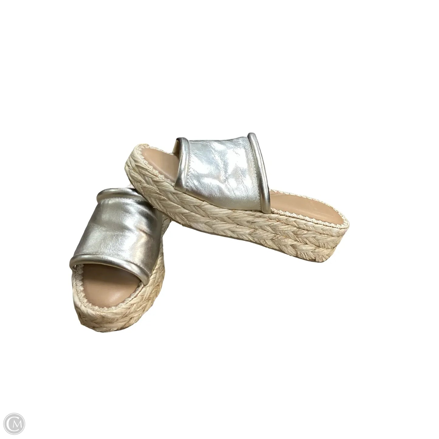 Sandals Heels Wedge By Dolce Vita In Silver, Size: 10