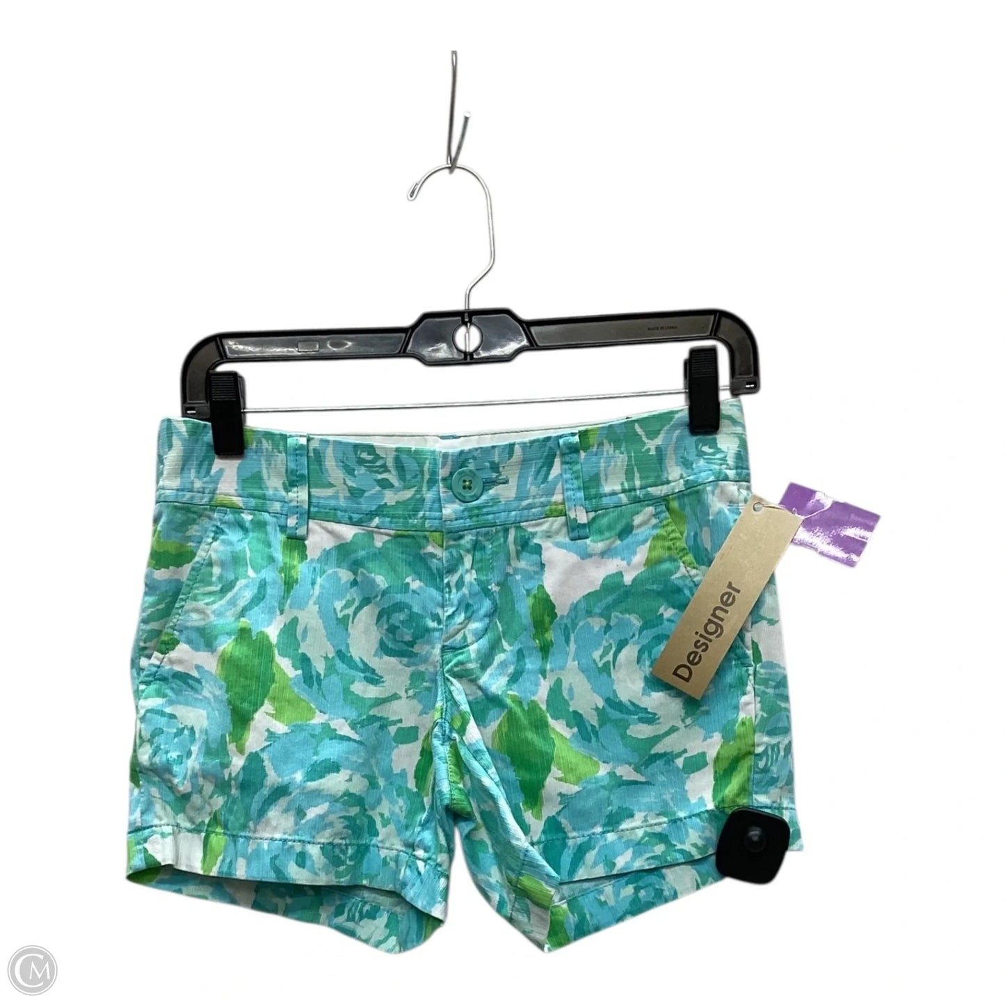 Shorts Designer By Lilly Pulitzer In Blue & Green, Size: 0