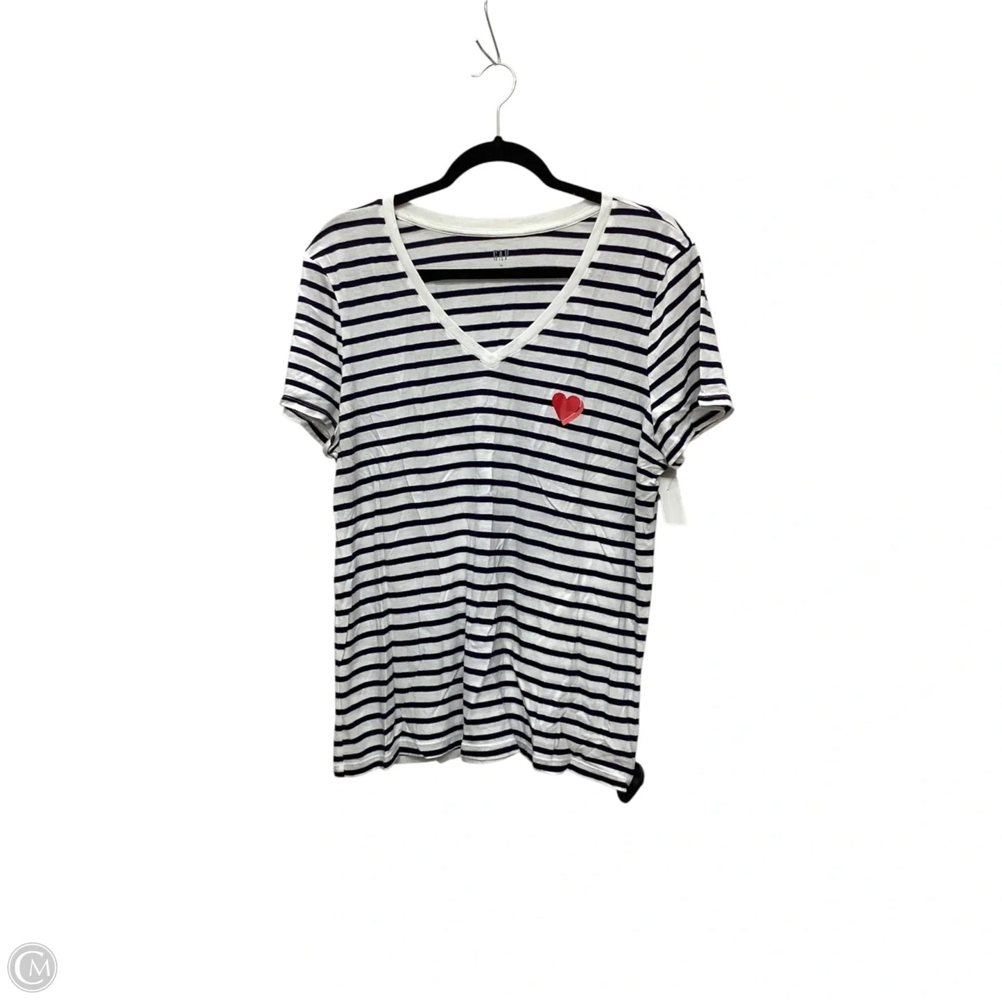 Top Short Sleeve By Gap In Striped Pattern, Size: Xl