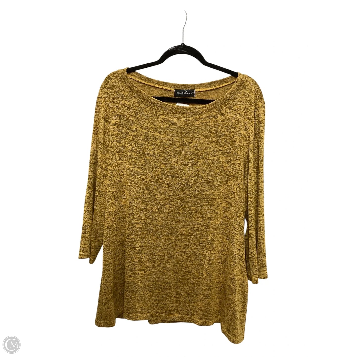 Top Long Sleeve Basic By Travel Elements In Yellow, Size: Xl