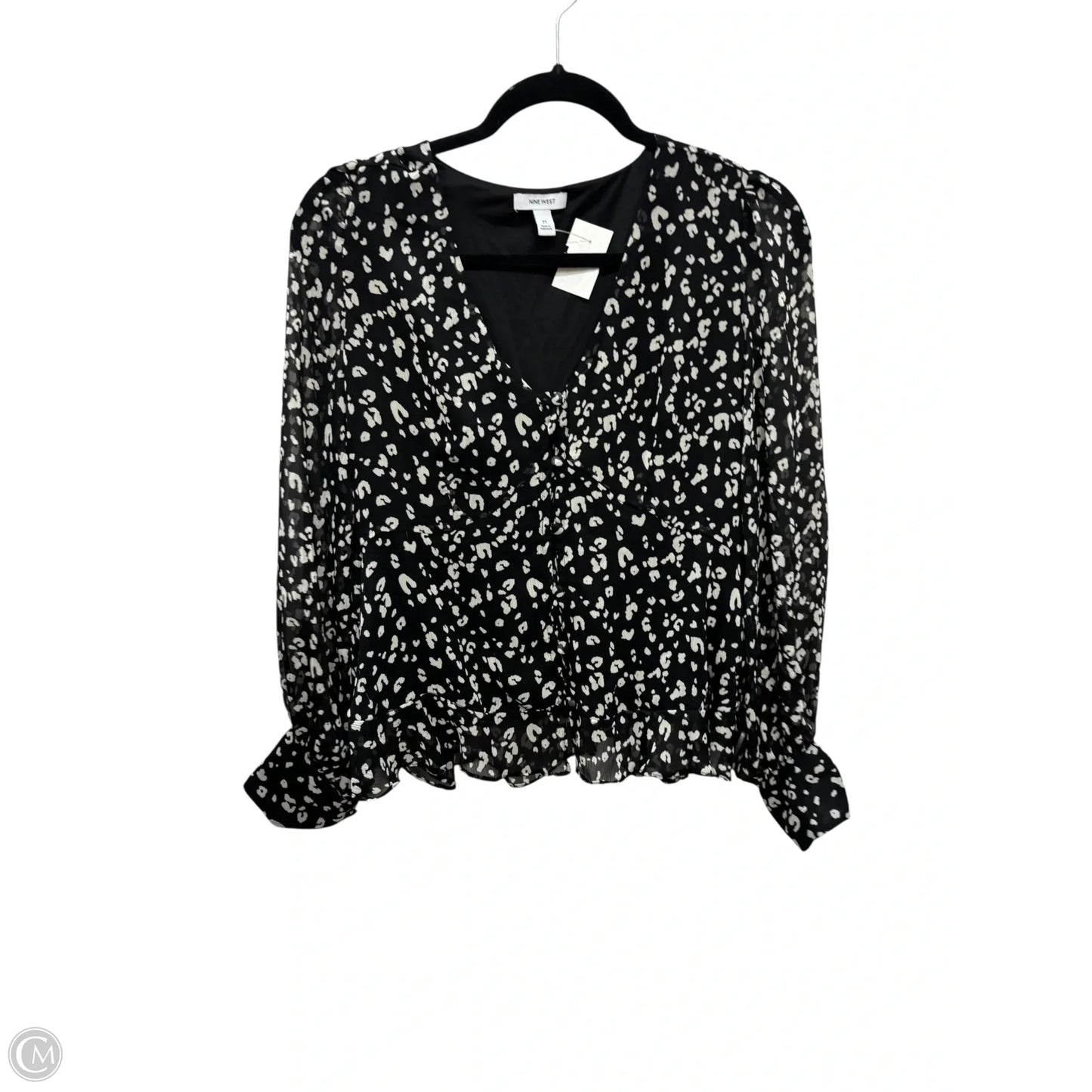 Top Long Sleeve By Nine West In Black, Size: M