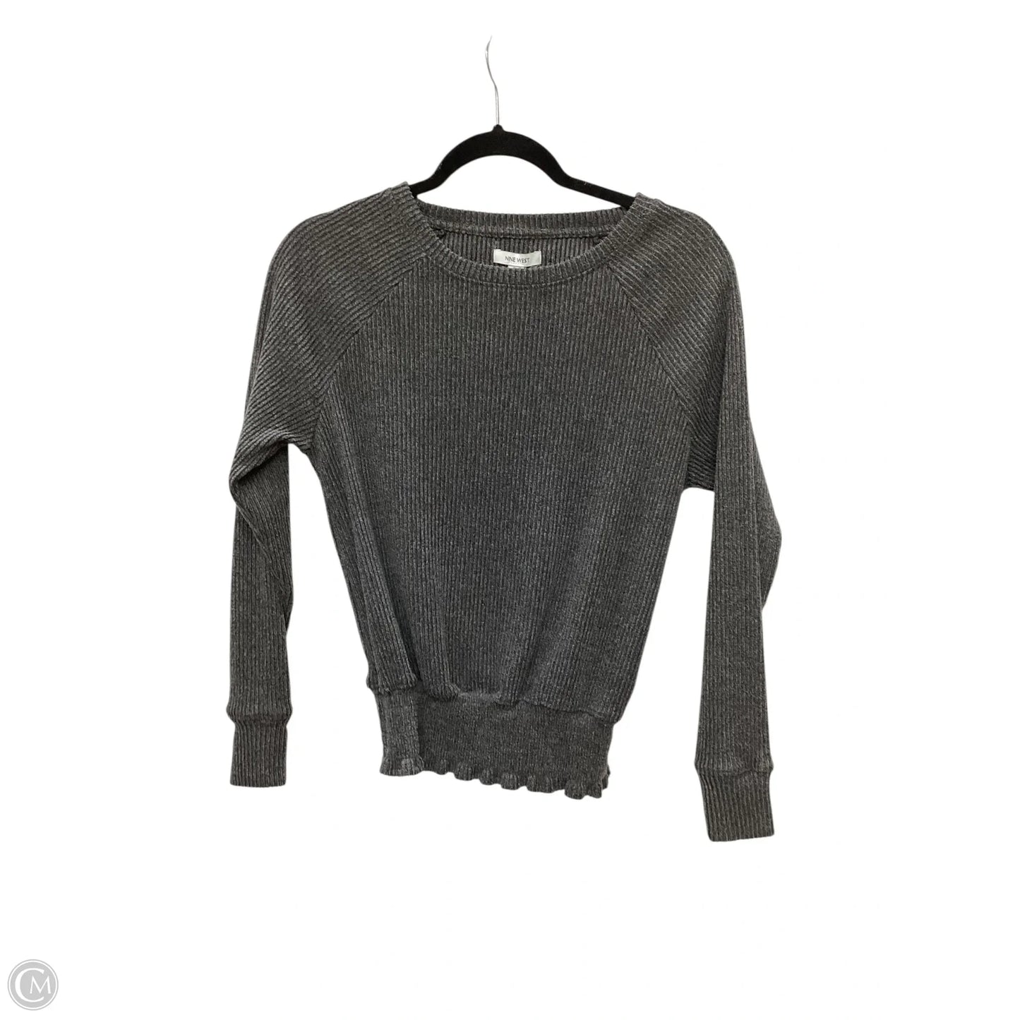 Top Long Sleeve Basic By Nine West In Grey, Size: S