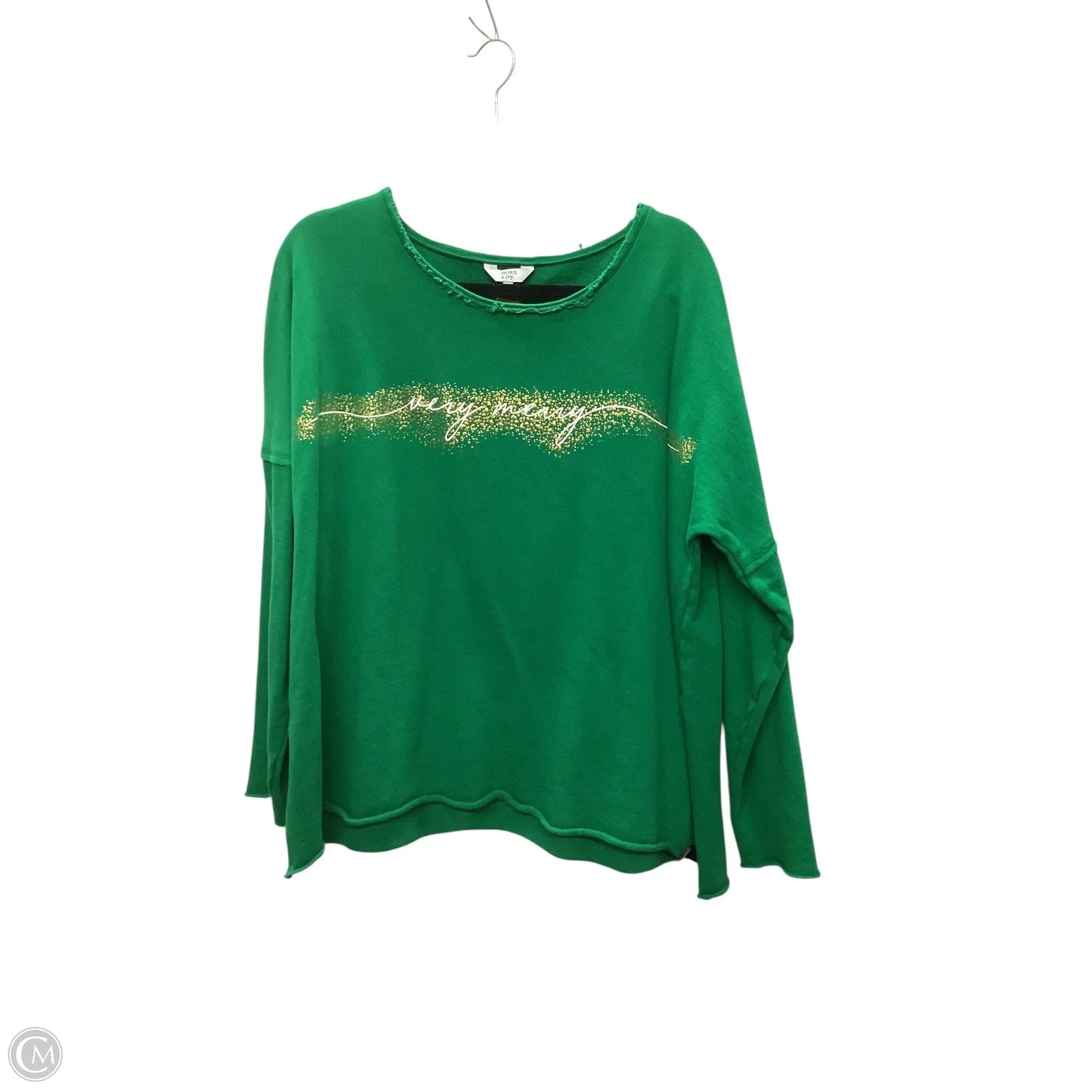 Top Long Sleeve By Crown And Ivy In Green, Size: Xxl