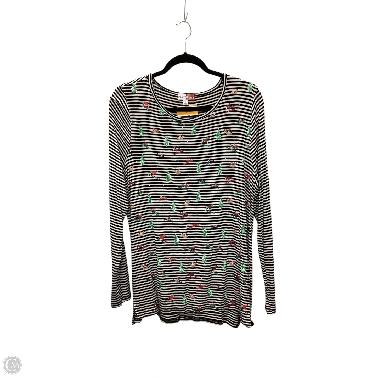 Top 2pc long Sleeve By Clothes Mentor In Striped Pattern, Size: Xl