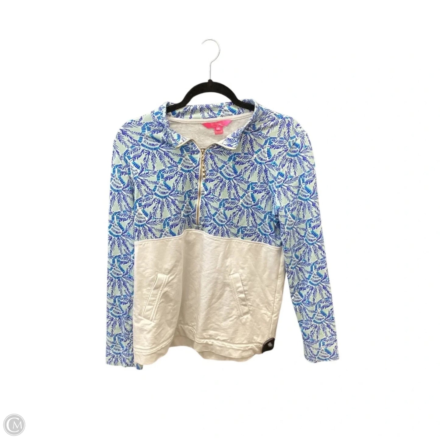 Sweatshirt Designer By Lilly Pulitzer In Blue & White, Size: M
