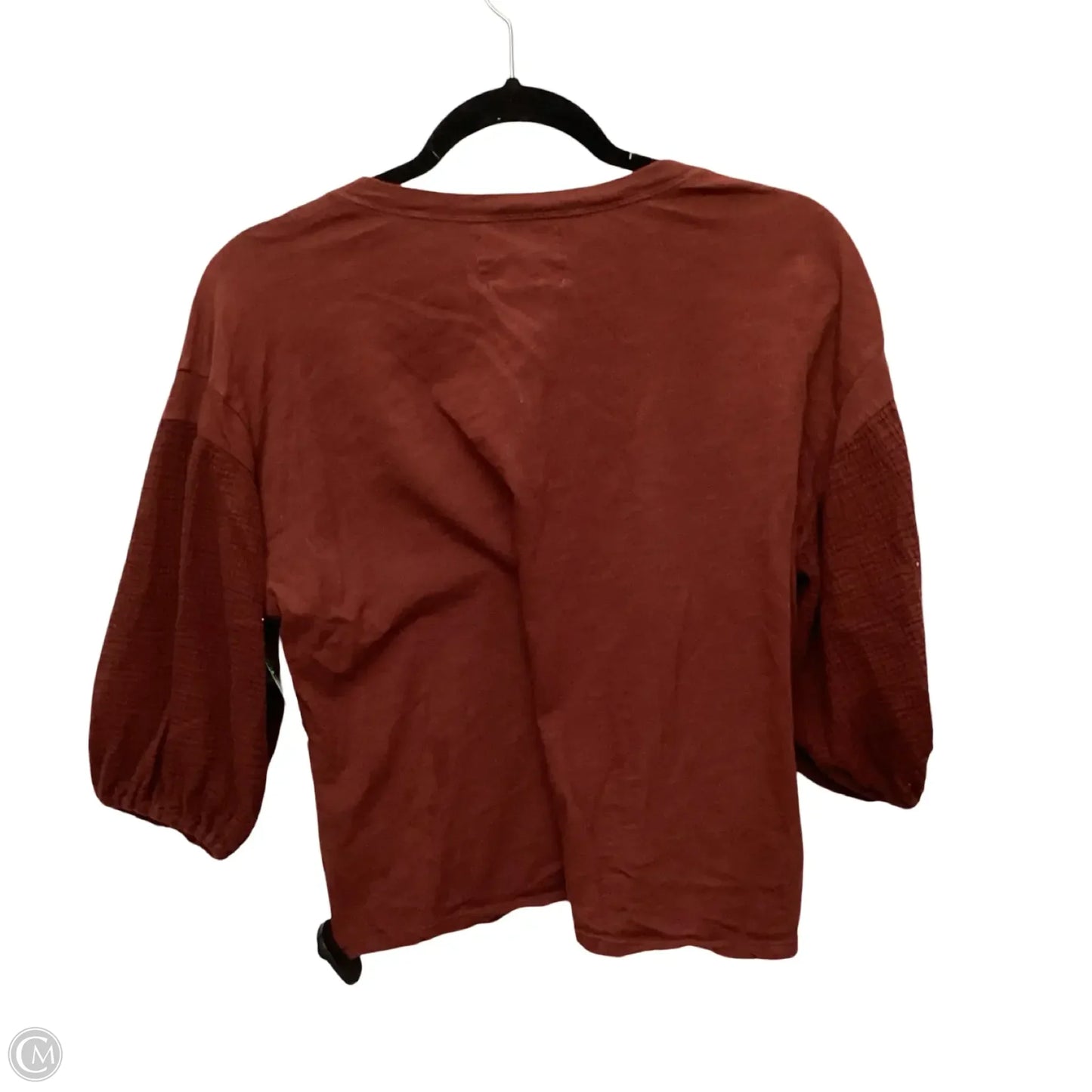 Top Short Sleeve By Anthropologie In Brown, Size: Xs