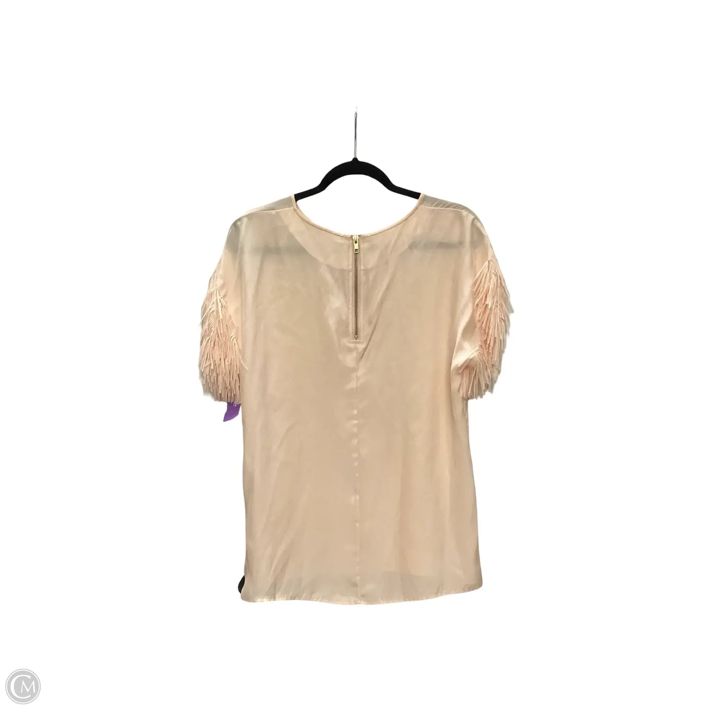 Designer Blouse Short Sleeve By Marie Oliver In Pink, Size: S