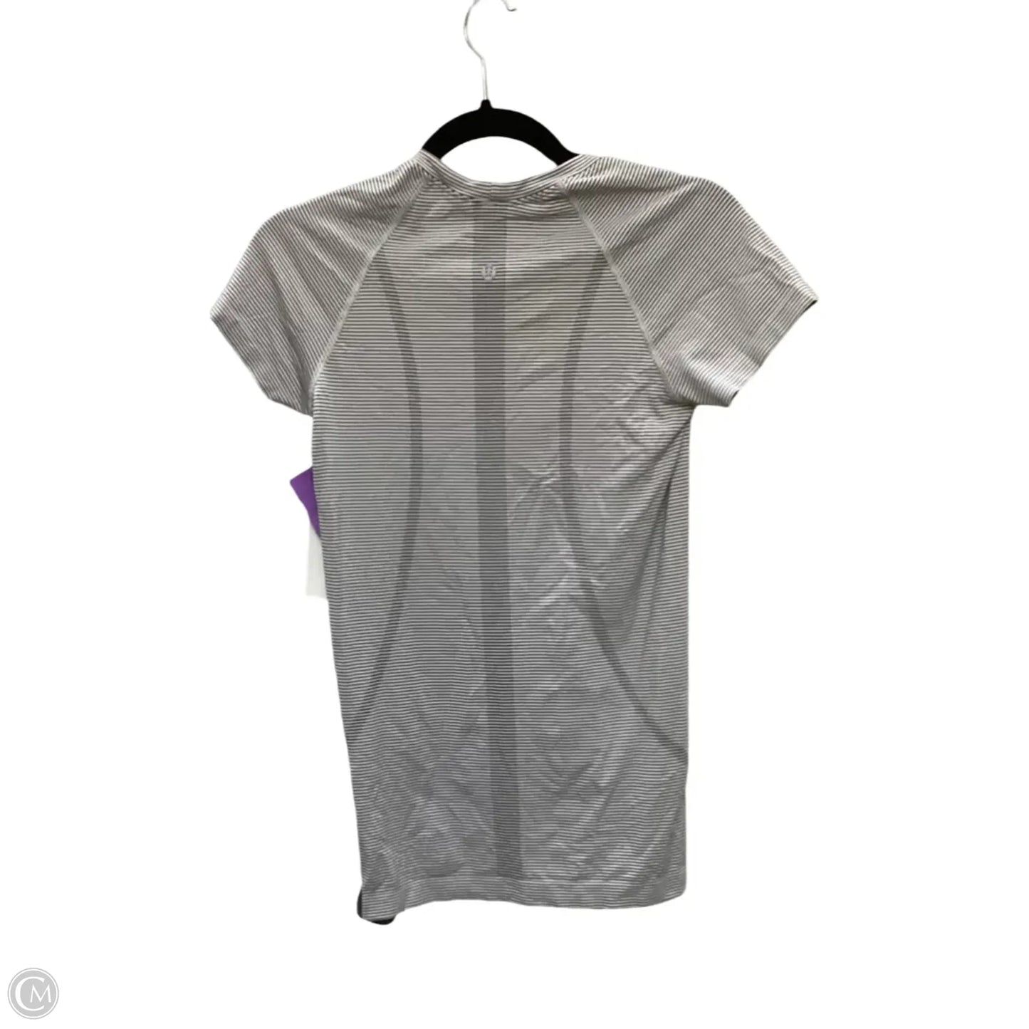 Athletic Top Short Sleeve By Lululemon In Striped Pattern, Size: 4