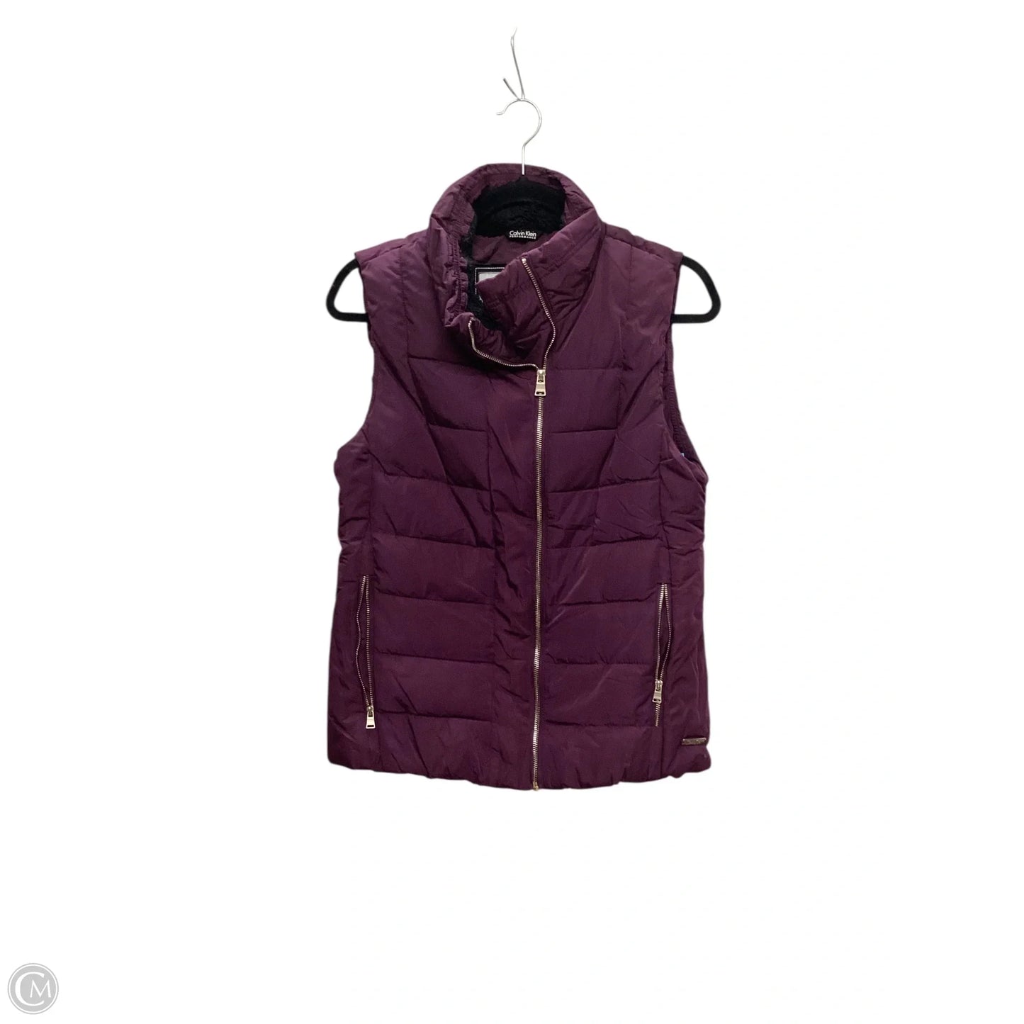Vest Puffer & Quilted By Calvin Klein In Purple, Size: M