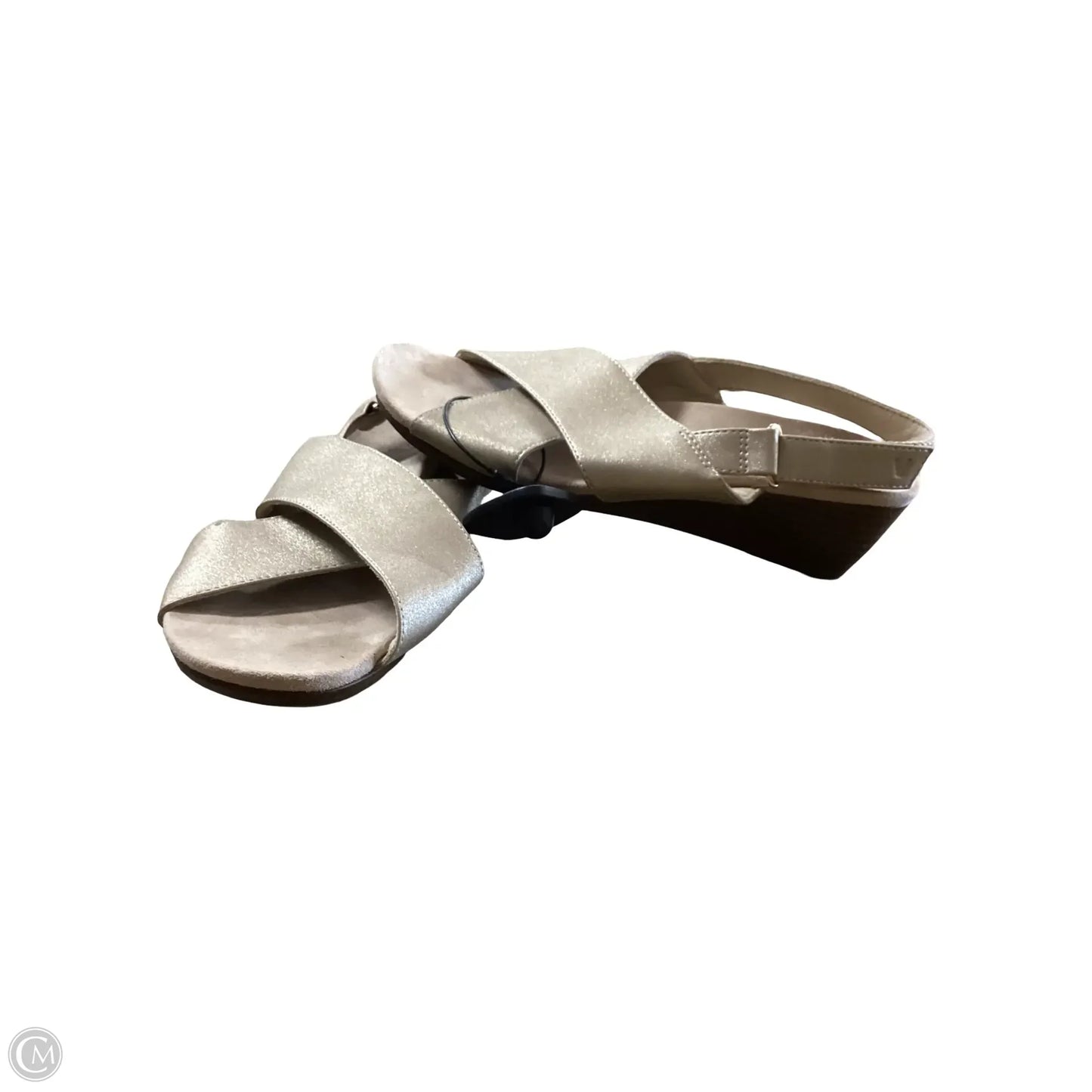 Sandals Heels Wedge By Vionic In Gold, Size: 9