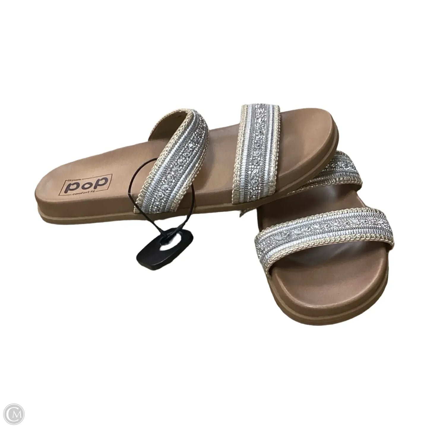 Sandals Flats By Clothes Mentor In Tan, Size: 9.5