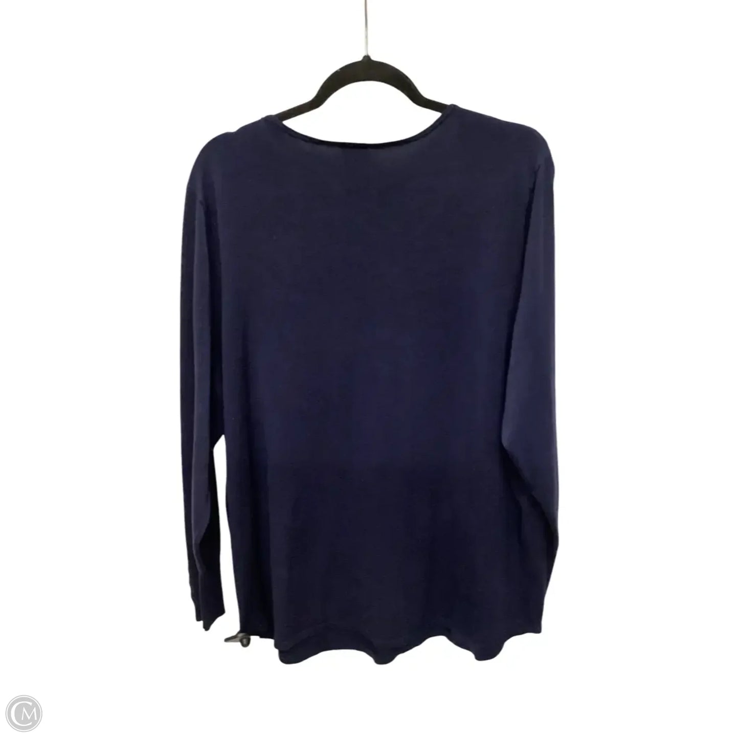 Blouse Long Sleeve By Chicos In Navy, Size: 4