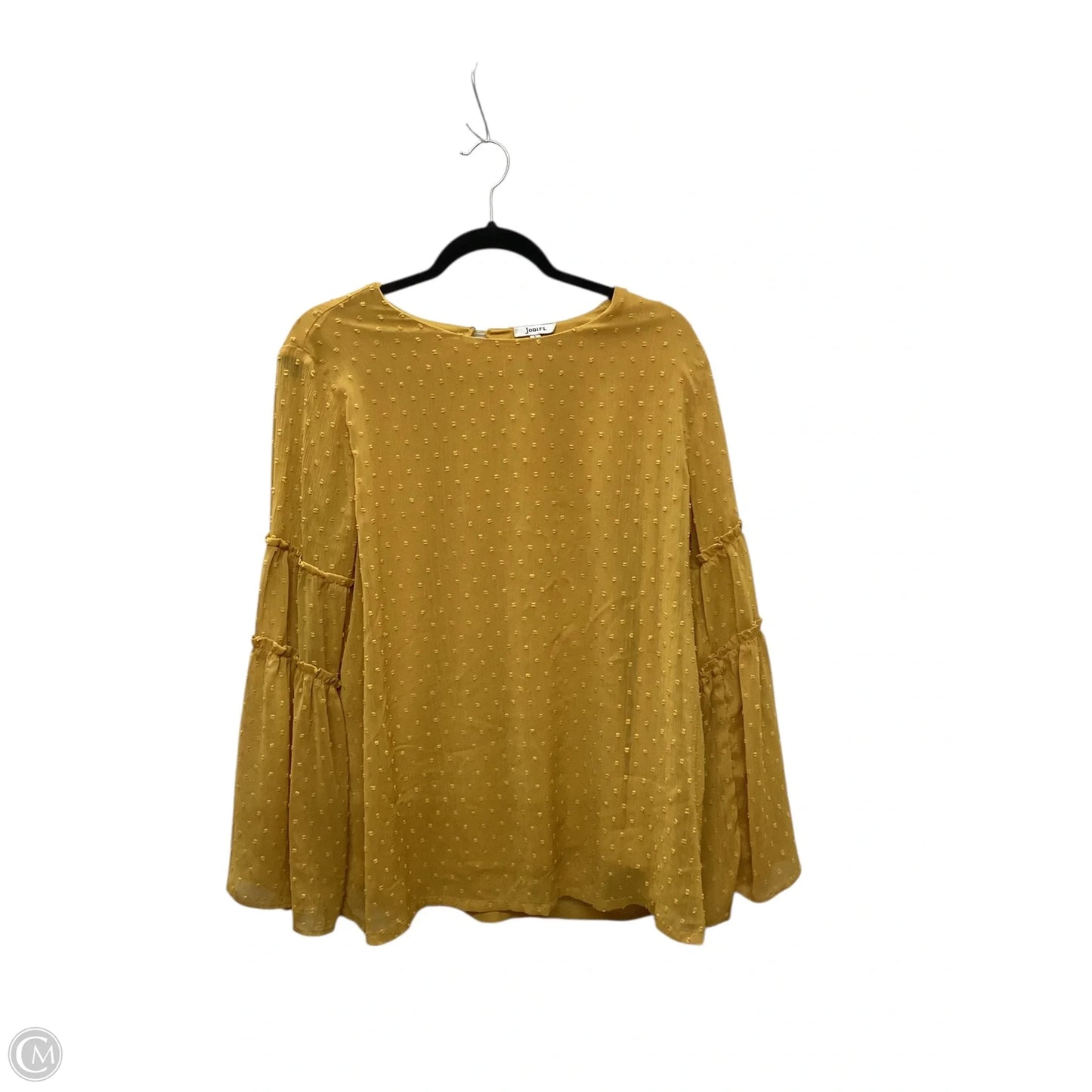 Blouse Long Sleeve By Jodifl In Yellow, Size: L