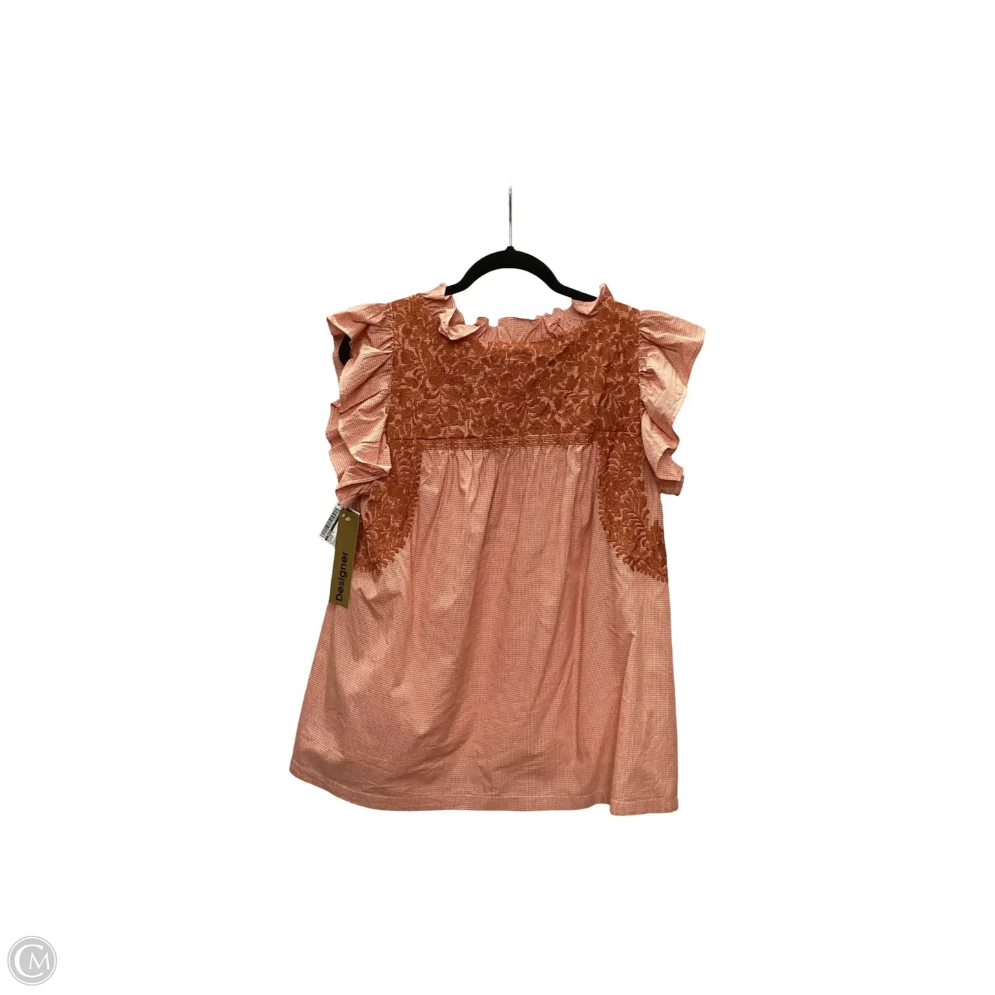 Blouse Short Sleeve By J.marie In Orange, Size: M