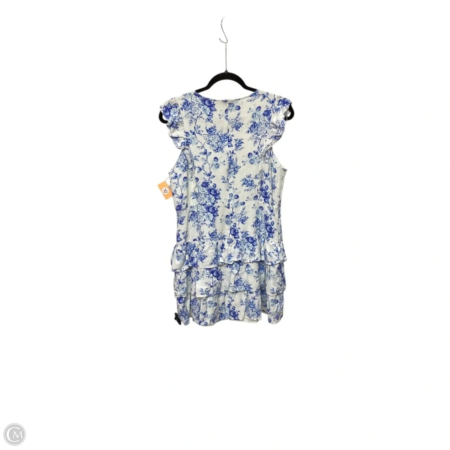 Dress Casual Short By Tcec In Blue & White, Size: L