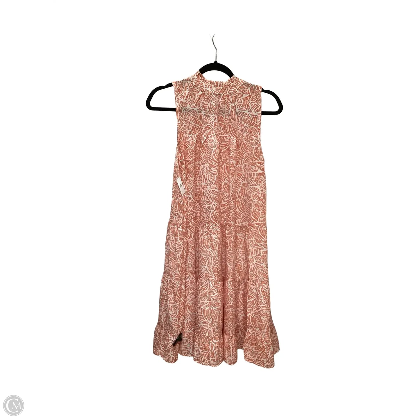 Dress Casual Short By Emily Daniels In Orange & White, Size: M
