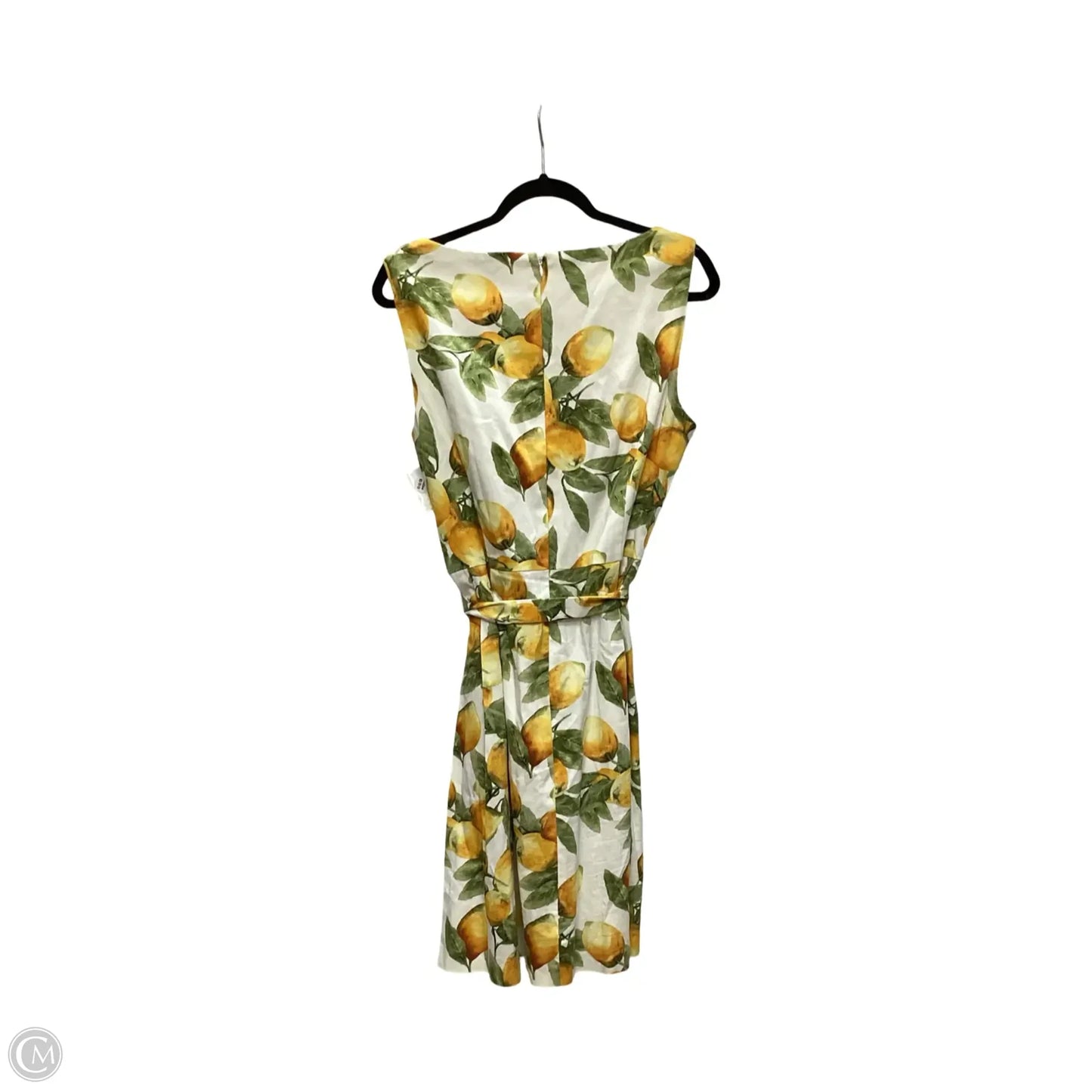 Dress Casual Short By Anne Klein In White & Yellow, Size: 14