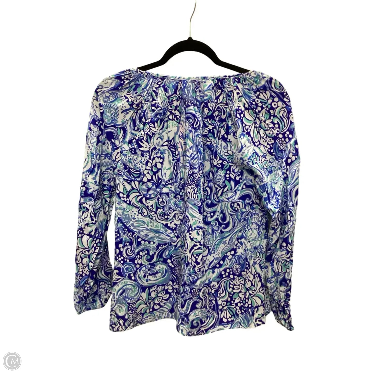 Blouse Designer By Lilly Pulitzer In Blue, Size: S