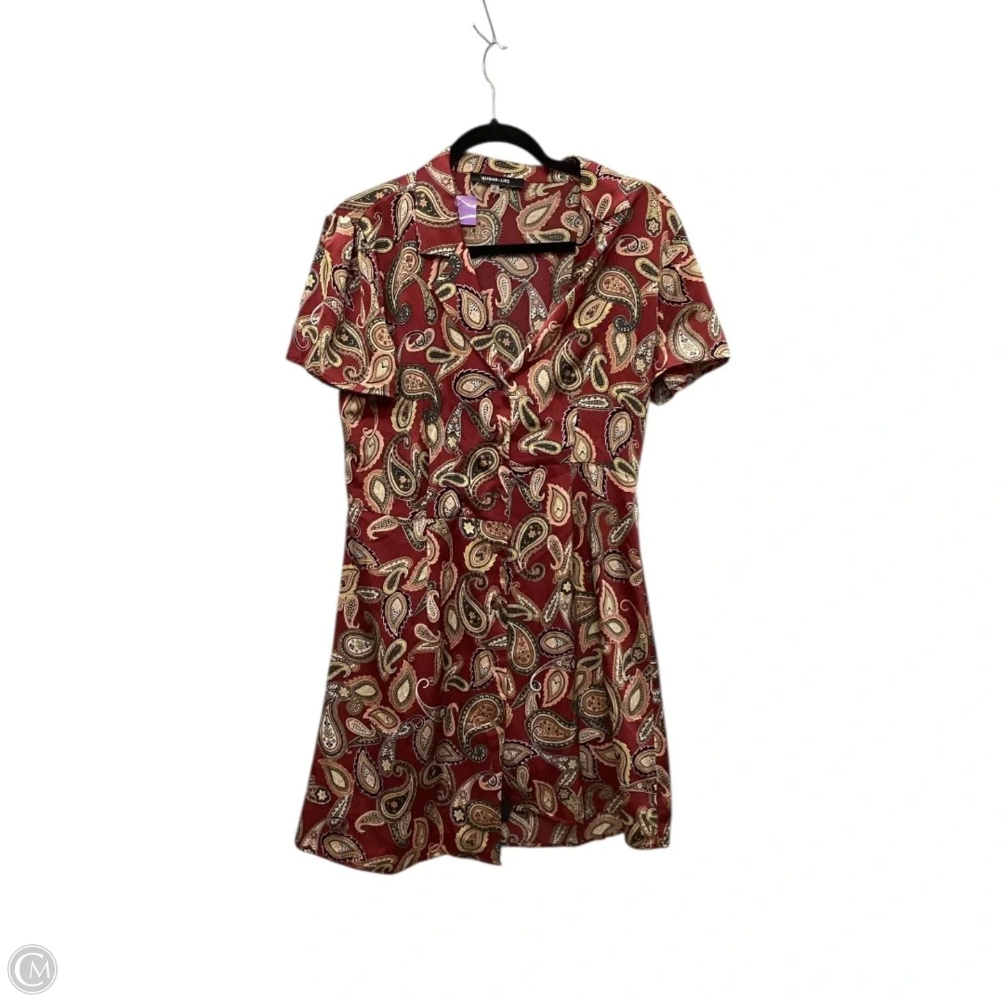 Dress Casual Short By Sugar Lips In Red, Size: M