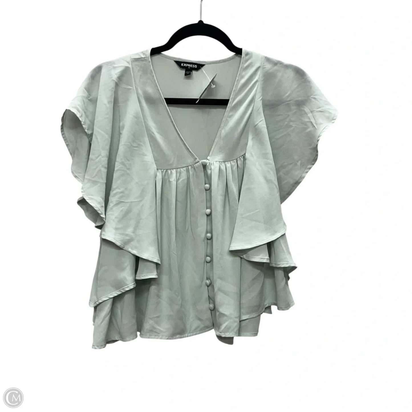 Top Short Sleeve By Express In Blue, Size: Xs