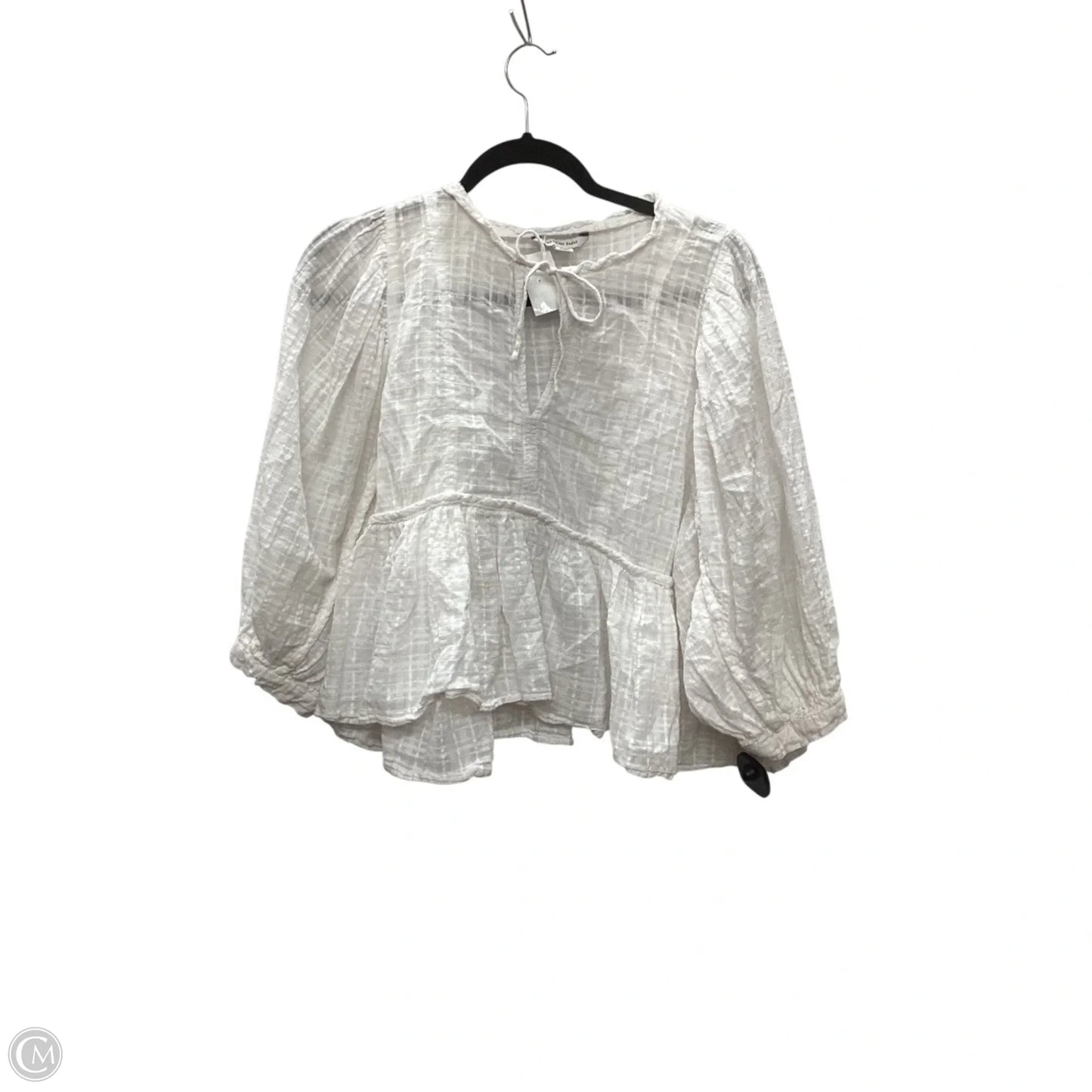 Top Long Sleeve By American Eagle In White, Size: S