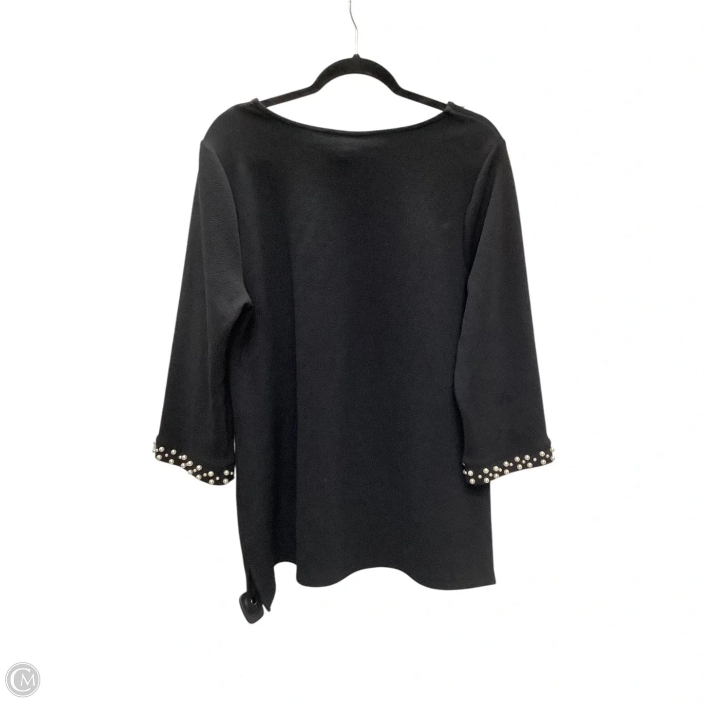 Top Long Sleeve By Charter Club In Black, Size: Xl