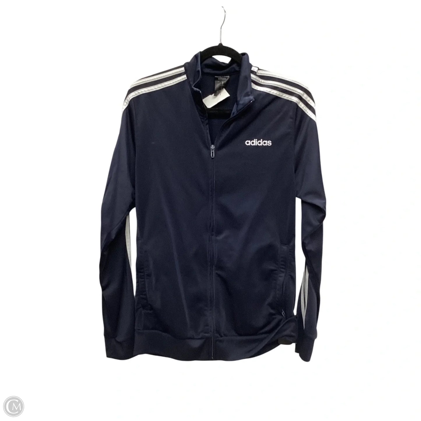 Athletic Jacket By Adidas In Blue, Size: M