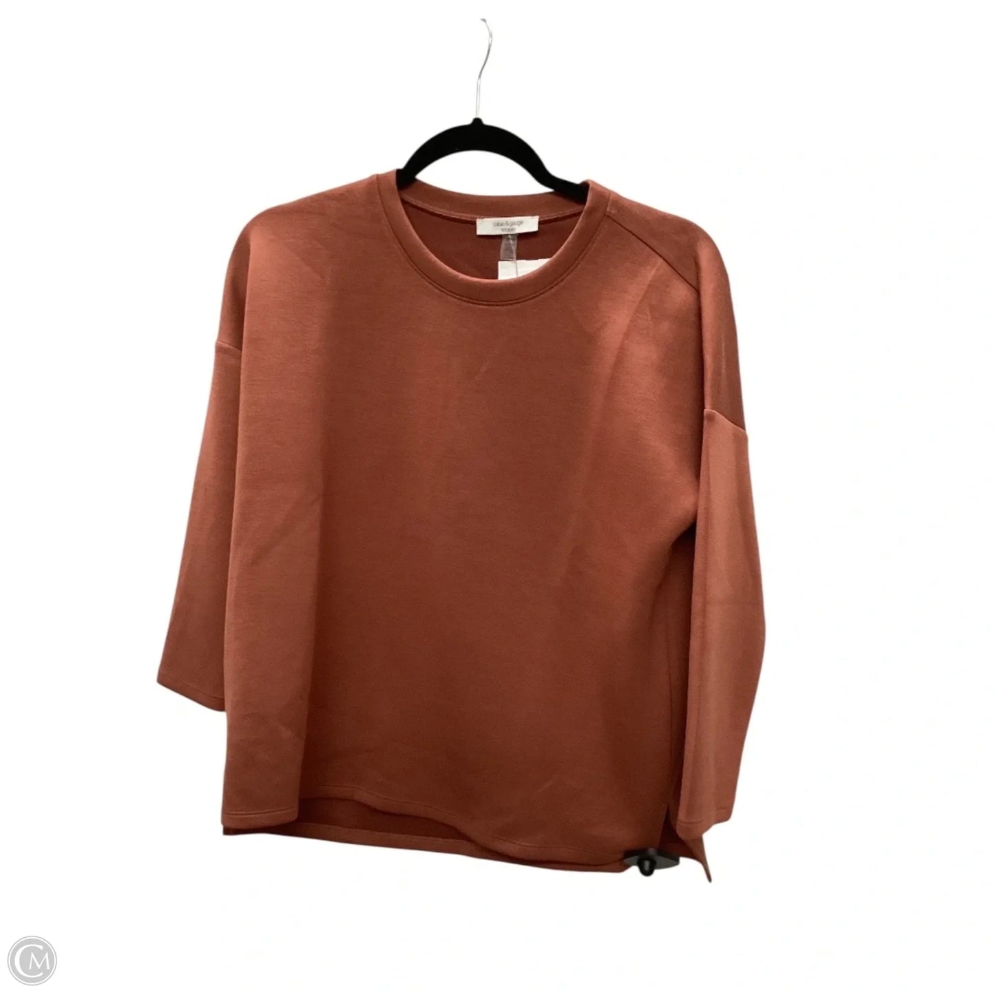 Top Long Sleeve Basic By Cable And Gauge In Orange, Size: S