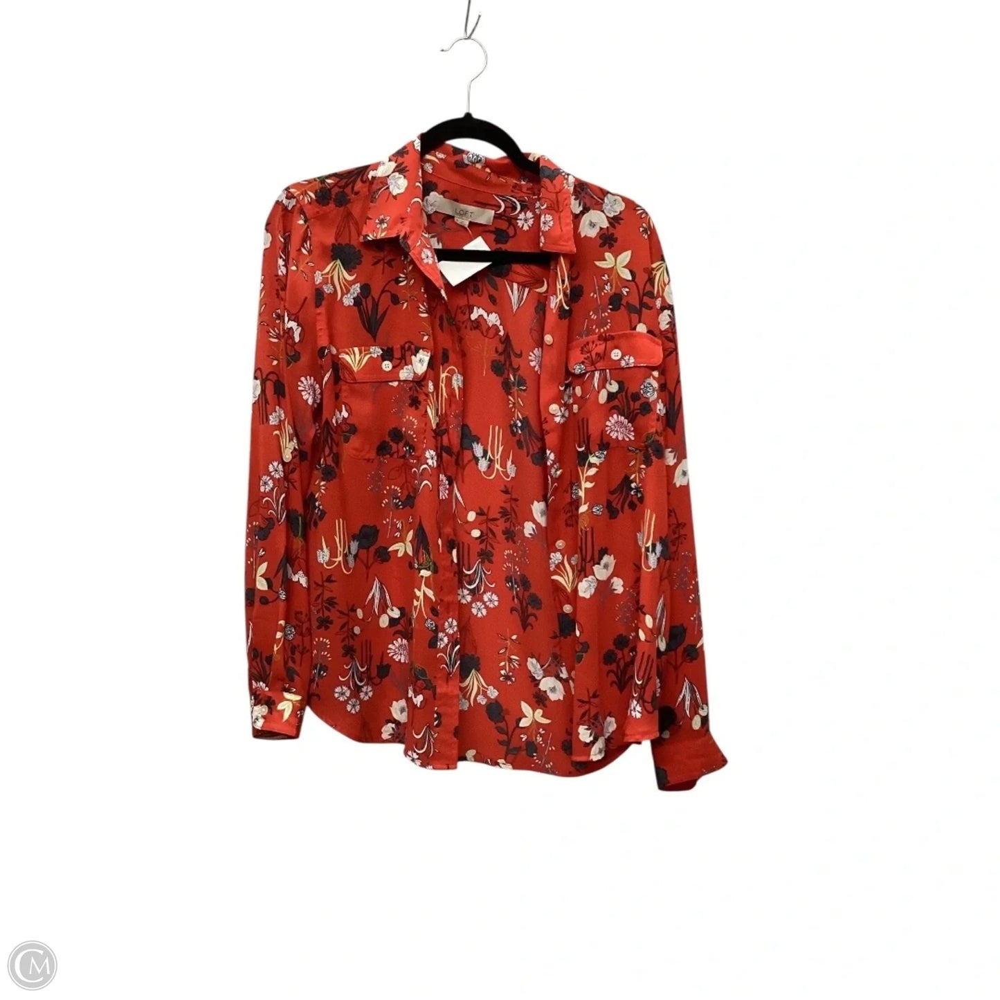 Top Long Sleeve By Loft In Red, Size: M