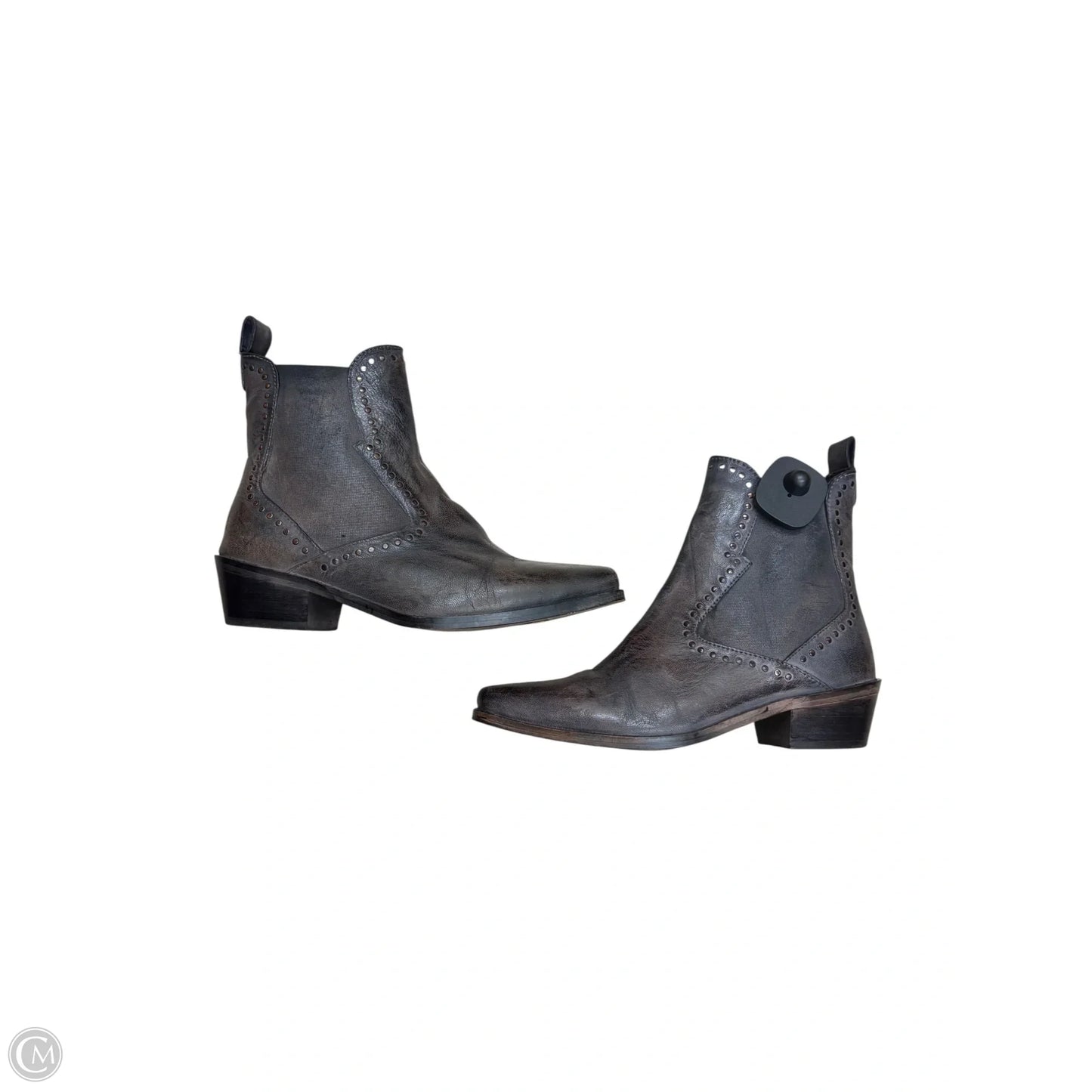 Boots Ankle Heels By Clothes Mentor In Black, Size: 7.5