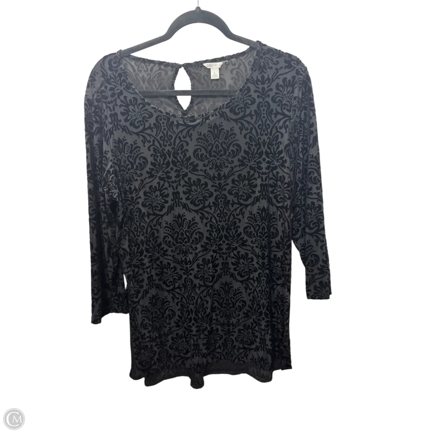 Top Long Sleeve By Cato In Black, Size: L