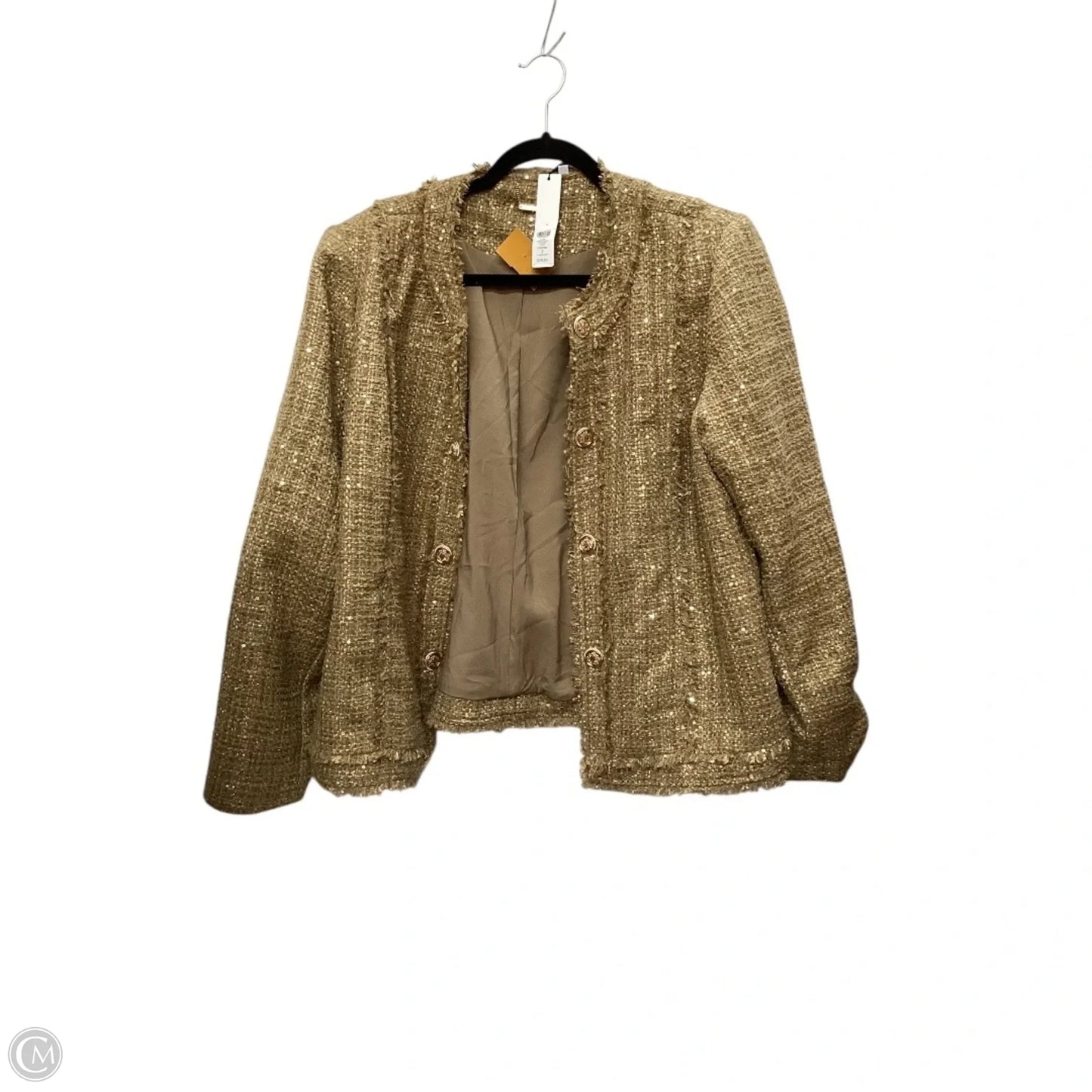 Blazer By Chicos In Gold, Size: Xl