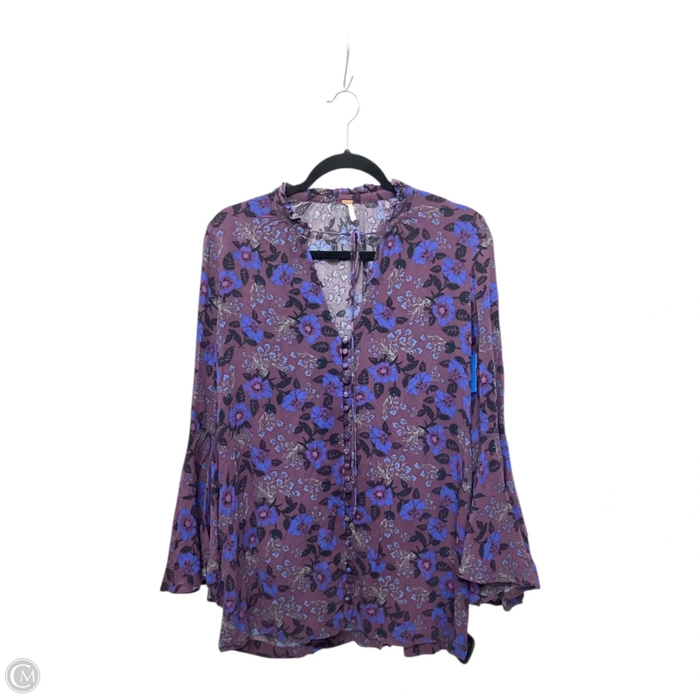 Blouse Long Sleeve By Free People In Purple, Size: Xs