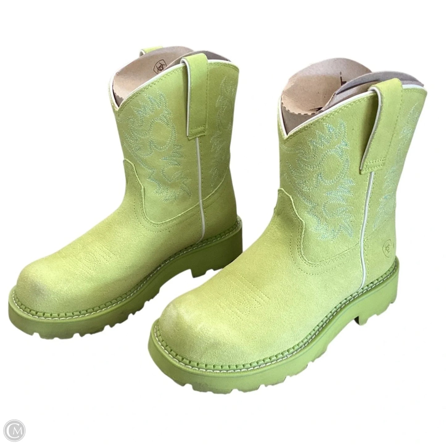 Boots Ankle Flats By Ariat In Green, Size: 6.5