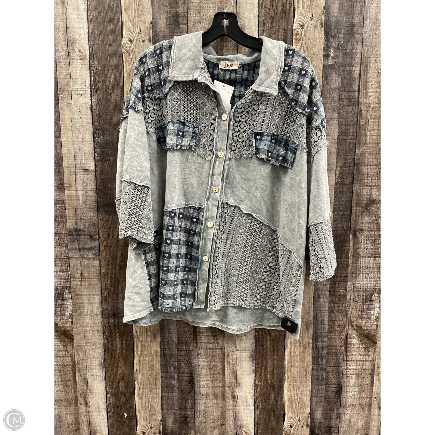 Top Long Sleeve By Cme In Multi-colored, Size: M